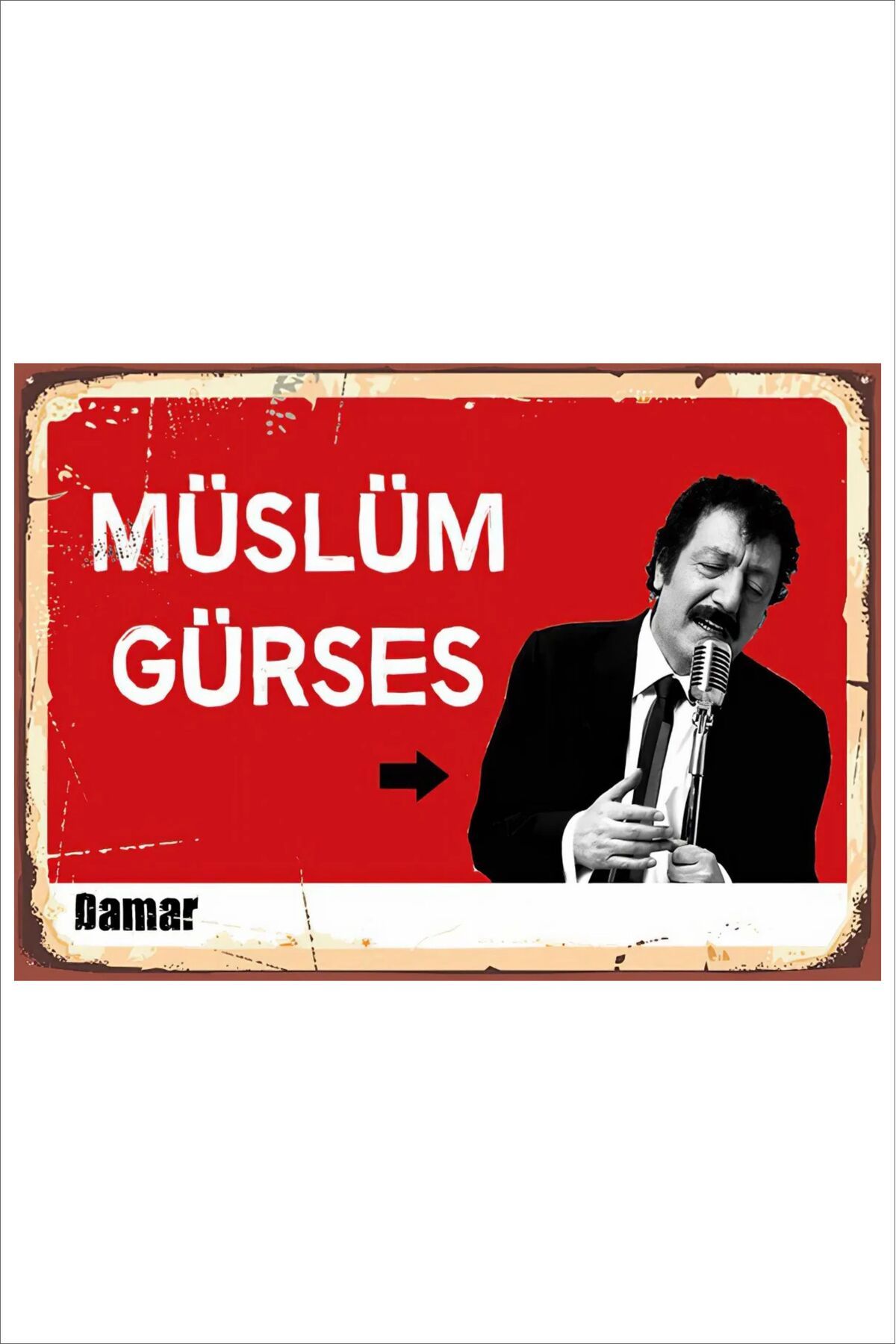 Yeni Yıldız Reklam RETRO MÜSLÜM GÜRSES DAMAR 20X30 TABLO