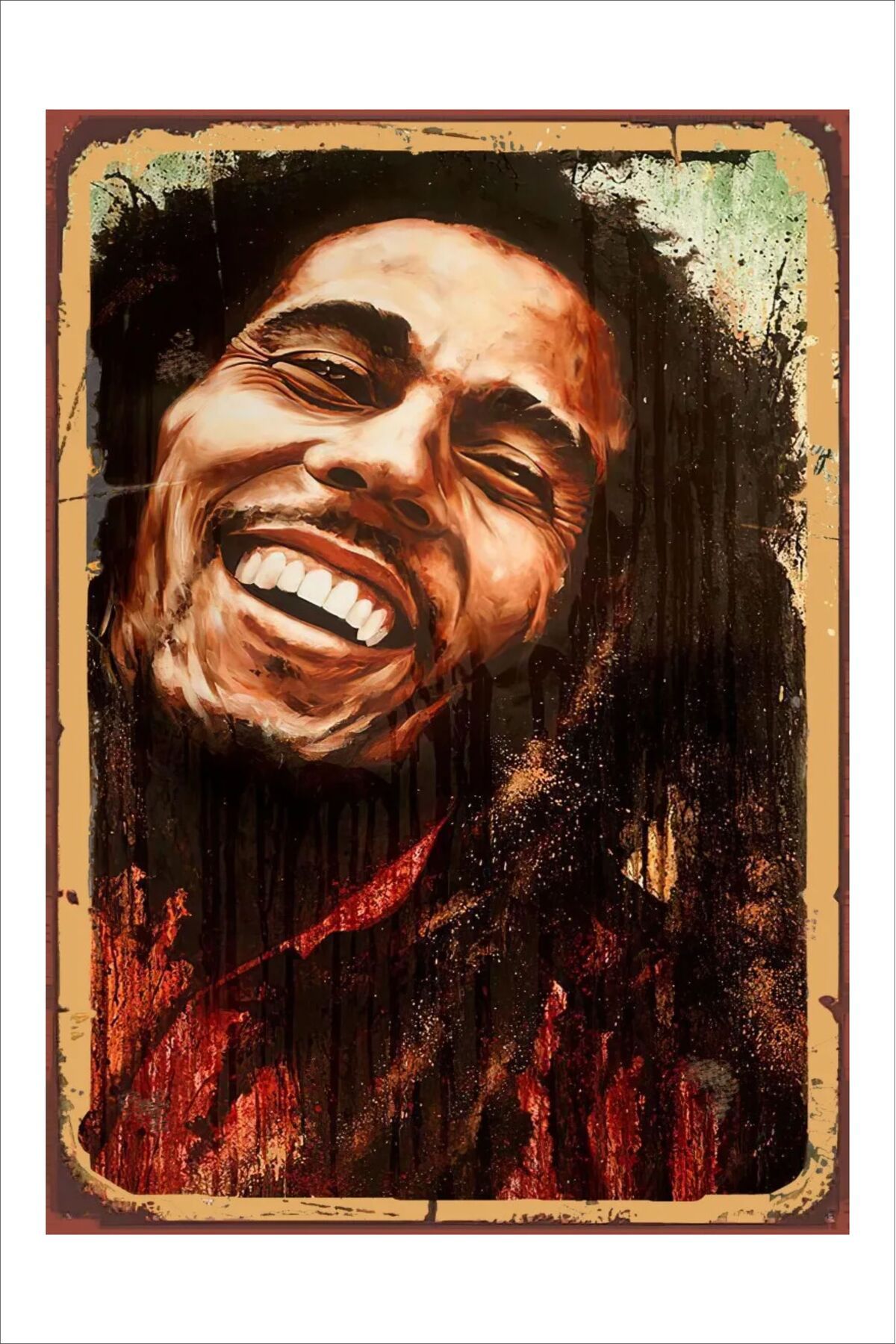 Yeni Yıldız Reklam RETRO BOB MARLEY VİNTAGE 20X30 TABLO