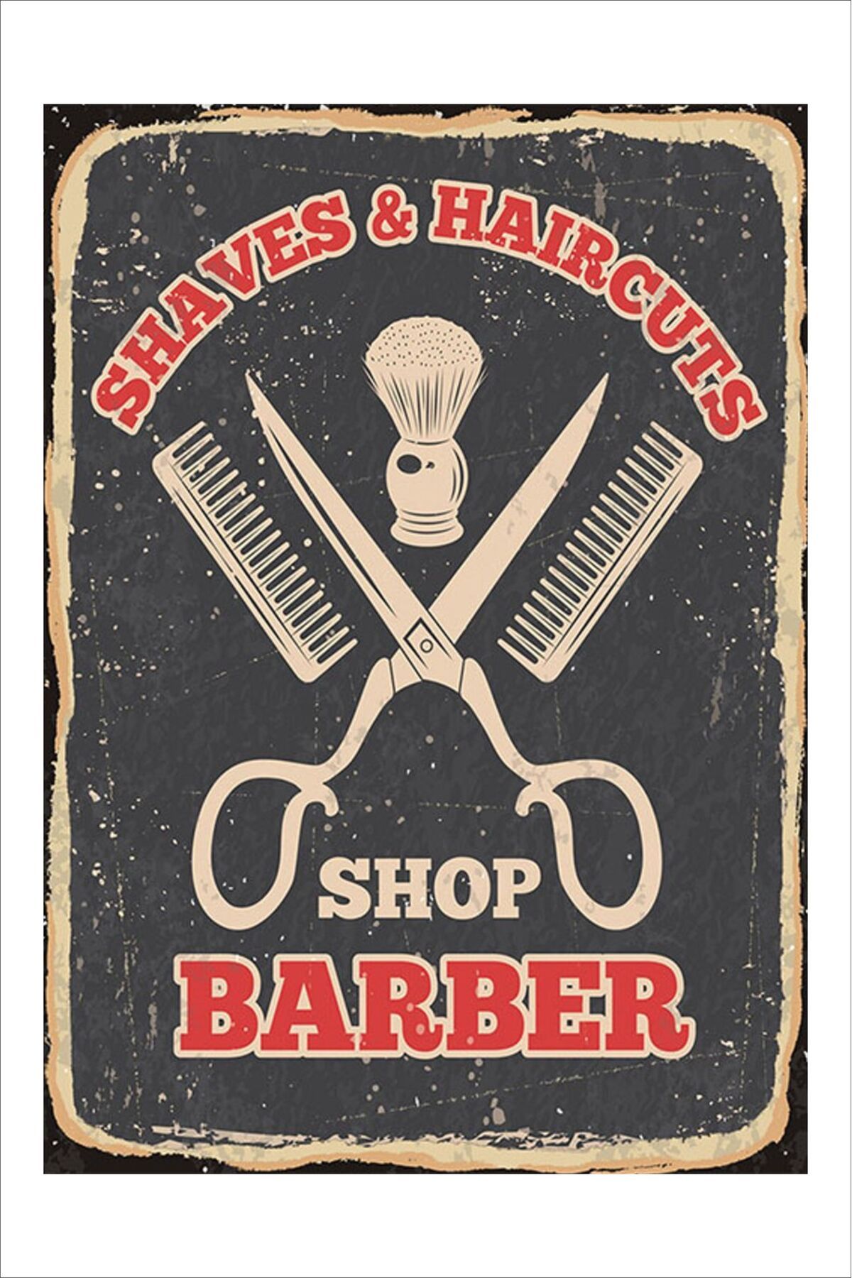 Yeni Yıldız Reklam RETRO BARBER SHOP 20X30 TABLO
