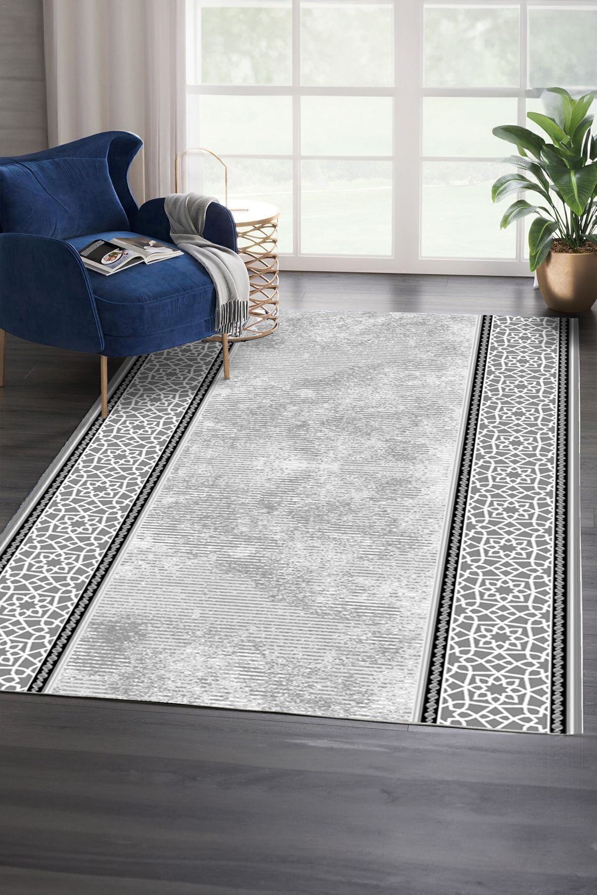 Bir Aksesuar Dijital Baskılı Yıkanabilir Dot Taban Kaymaz Halı Yolluk Mutfak Salon Halısı (S14)