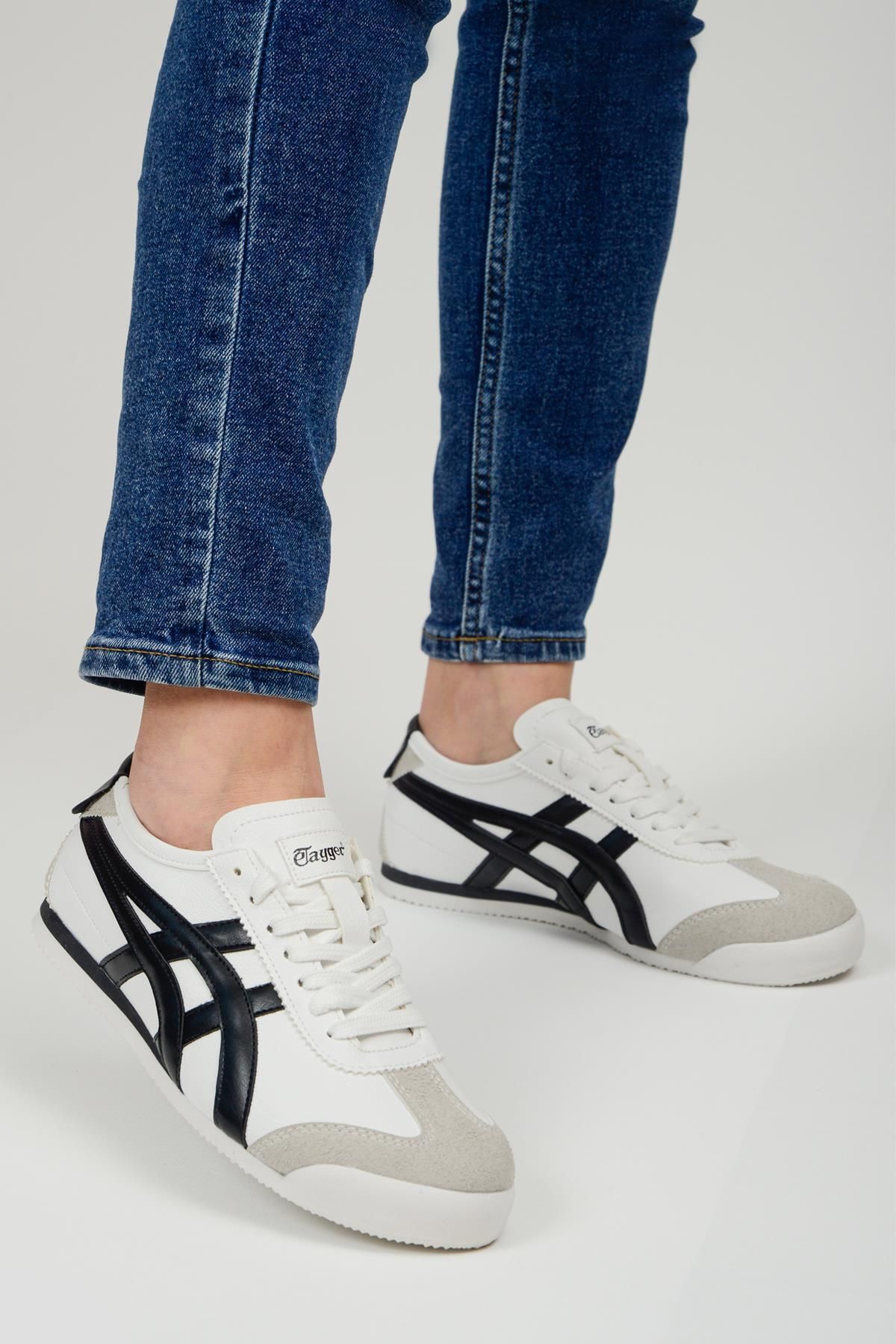eTayger Beyaz Siyah 36-41 Unisex Günlük Spor Ayakkabı