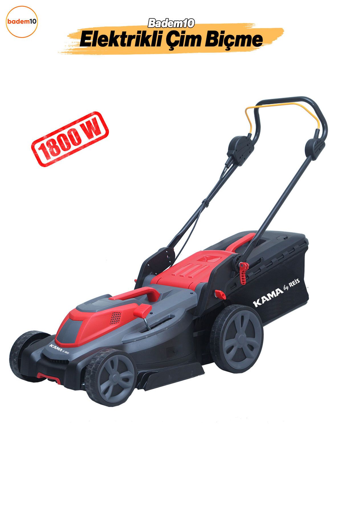 Kama ECBM43 Elektrikli Çim Biçme Makinası Çim Kesme Makinesi 1800 W