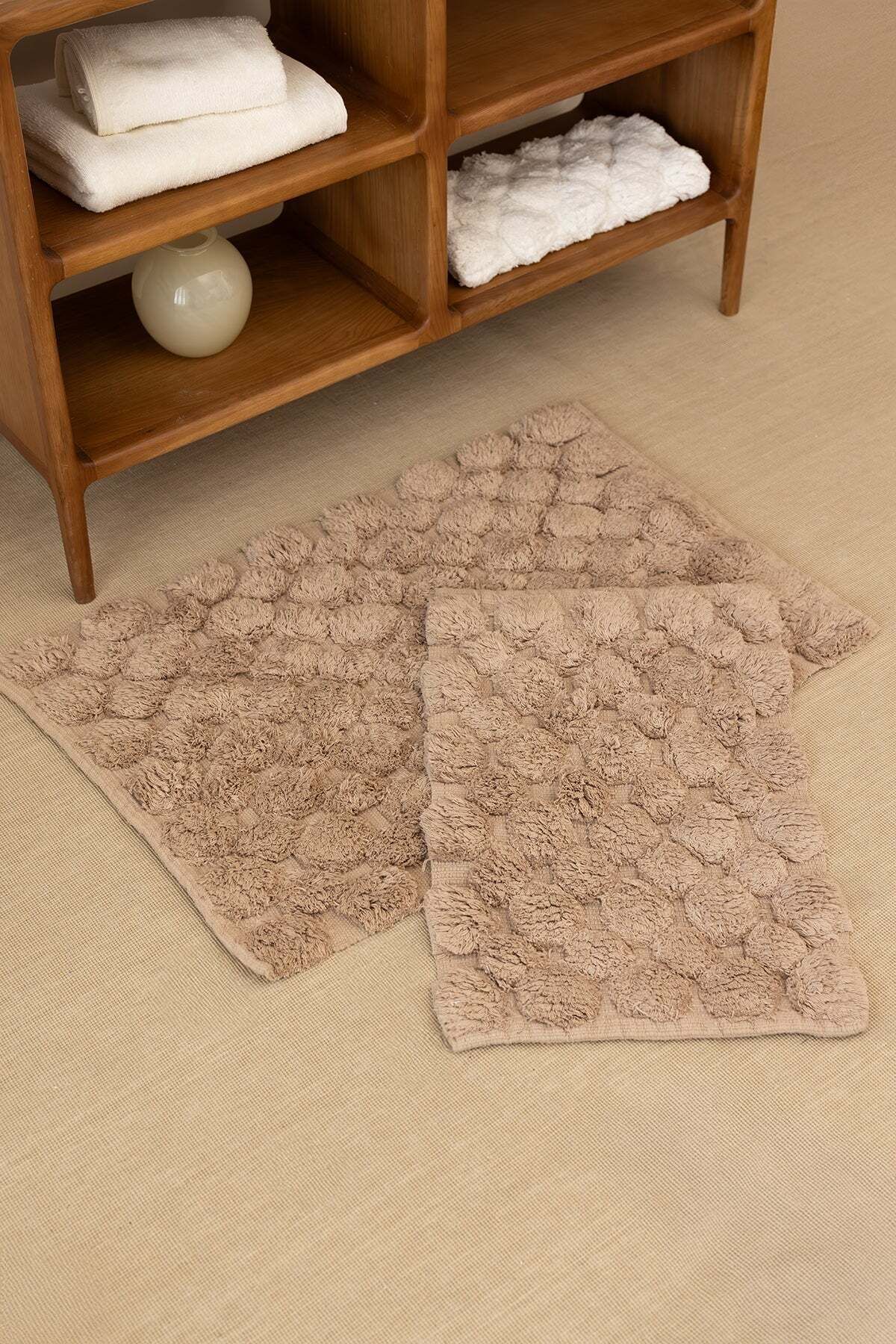İrya Mellow 2’li Takım Banyo Paspası %100 Pamuk 40x60 + 60x90 Bej
