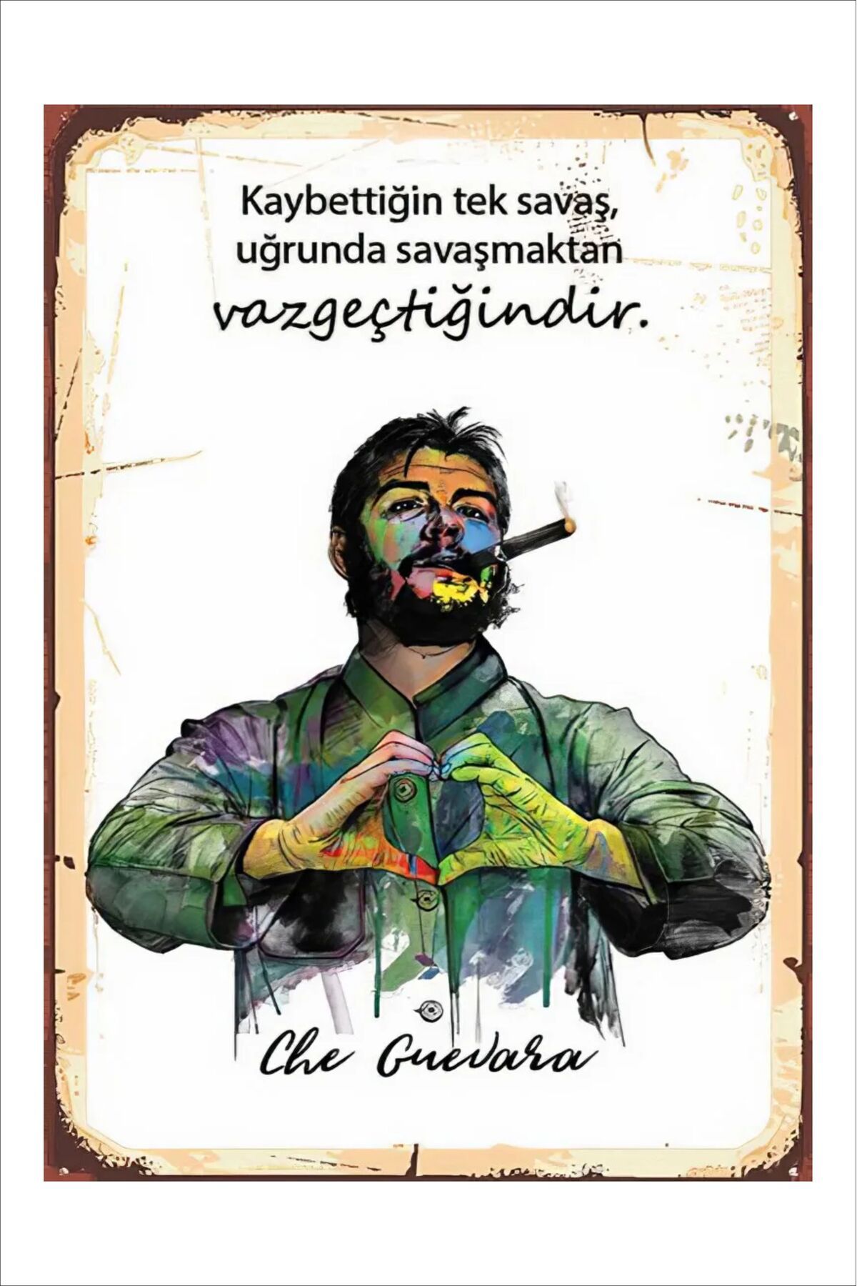Yeni Yıldız Reklam RETRO KAYBETTİĞİN TEK SAVAŞ ANLAMLI DUVAR YAZILARI SÖZLERİ 20X30 TABLO