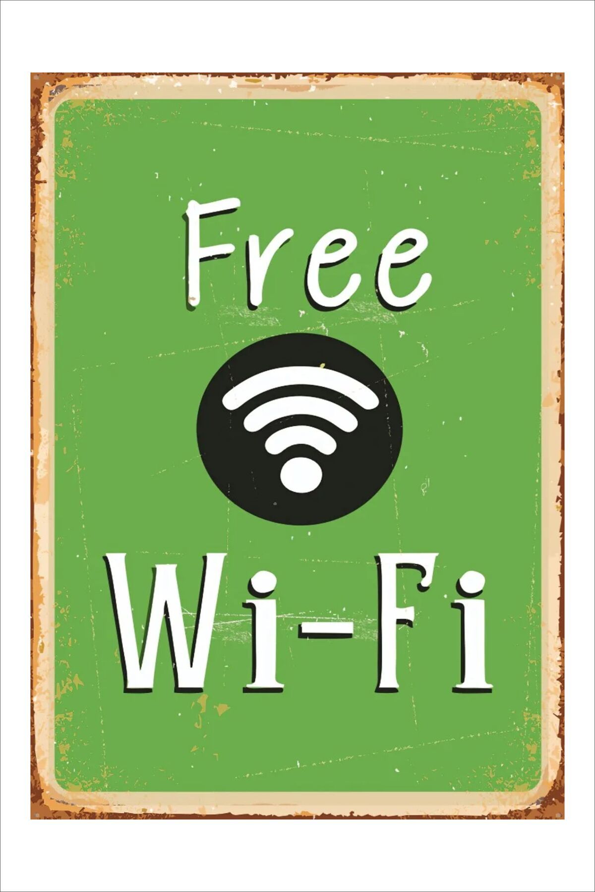 Yeni Yıldız Reklam RETRO FREE WİFİ KOMİK ESPRİLİ ANLAMLI DUVAR YAZILARI SÖZLERİ 20X30 VİNTAGE TABLO