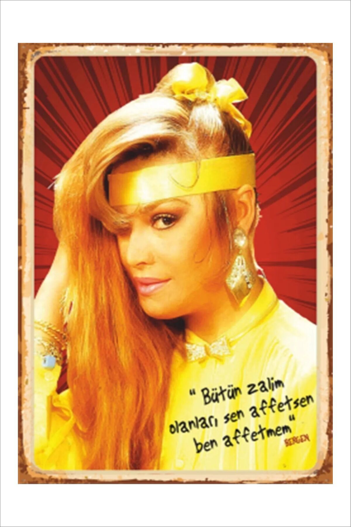 Yeni Yıldız Reklam RETRO BERGEN SEN AFFETSEN BEN AFFETMEM ANLAMLI DUVAR YAZILARI SÖZLERİ 20X30 TABLO