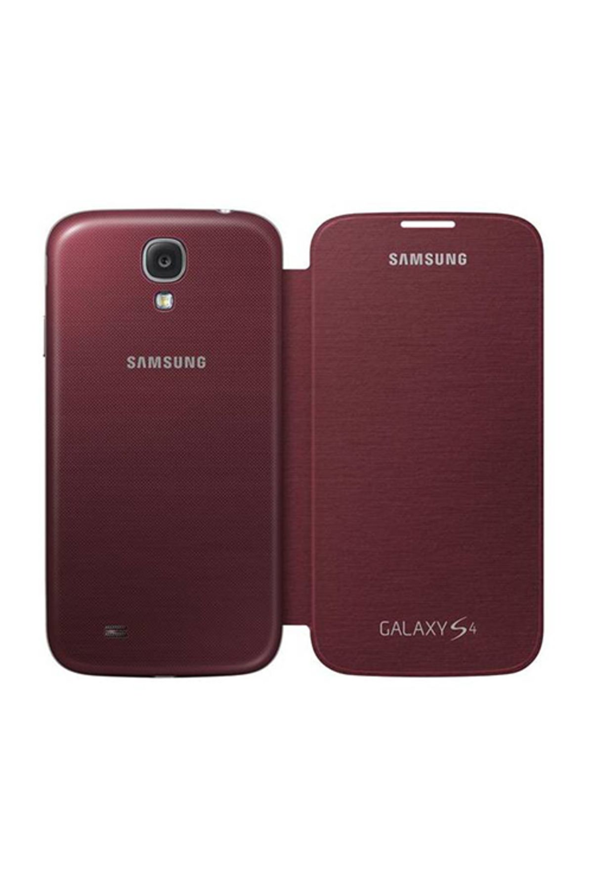 Samsung Galaxy S4 ile Uyumlu Flip Cover Kılıf Kırmızı EF-FI950BREGWW