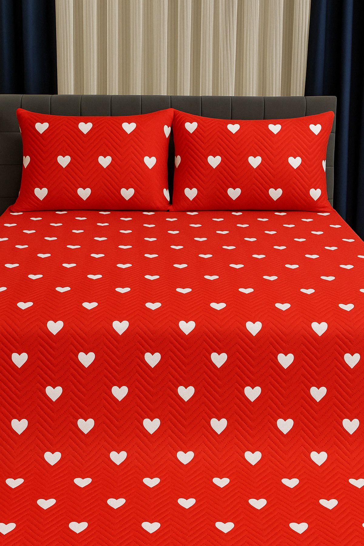 coverbox Çift Kişilik Çeyizlik Pike Yatak Örtüsü Takımı 160x240 cm 2 Yastık Kılıflı Çok Amaçlı Battaniye