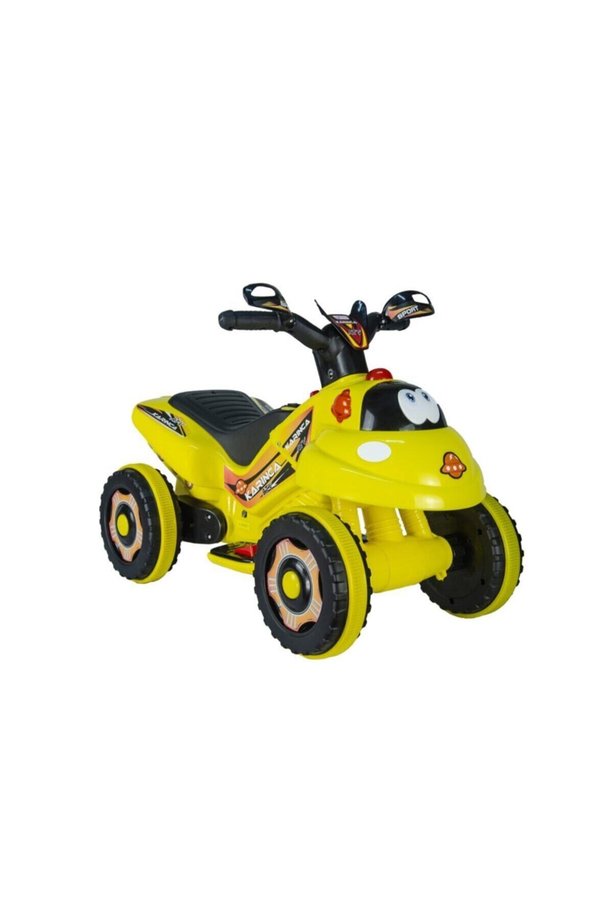 UJ Toys Müzikli Ve Led Işıklı Akülü Atv 6v Karınca Sarı