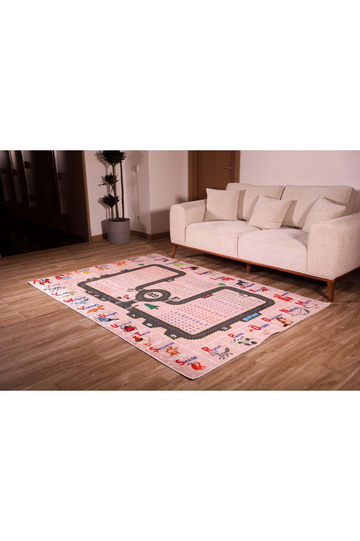 Siela Halı Yıkanabilir Kaymaz Taban Salon Halısı - Mini Akıl Yolu
