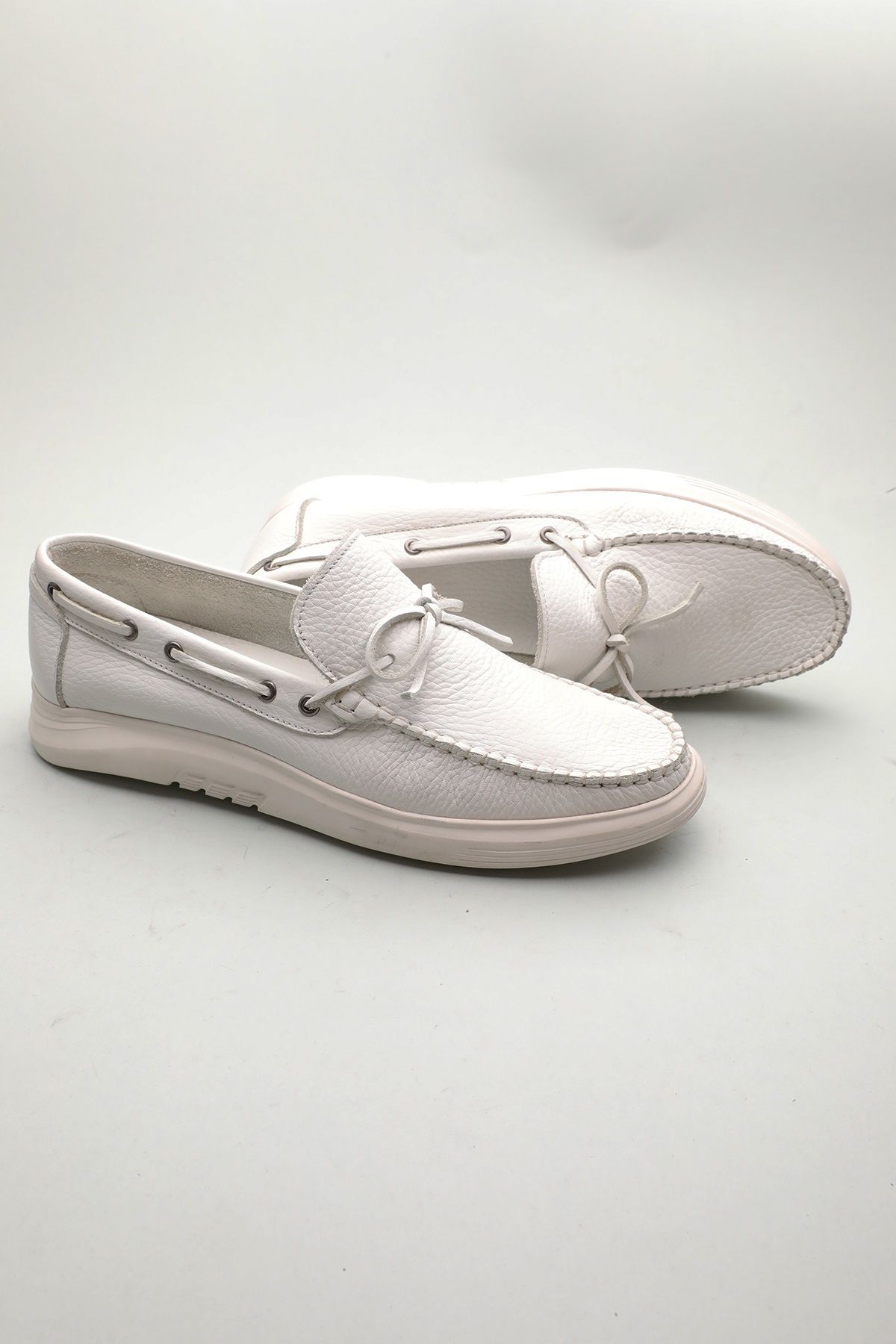 Gondol Erkek Hakiki Deri Klasik Loafer Beyaz 42 ttx.601210