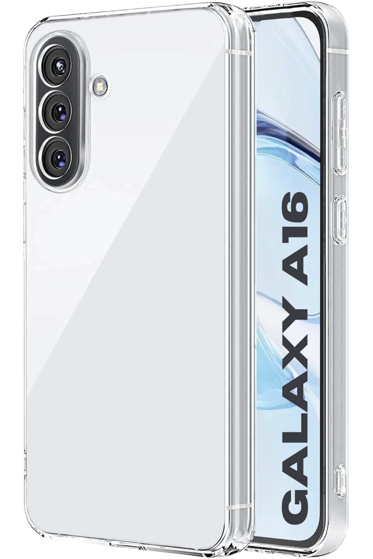 EVAX (LUX ŞEFFAF) Samsung Galaxy A16 Şeffaf Kamera Yeri Korumalı Silikon Kılıf