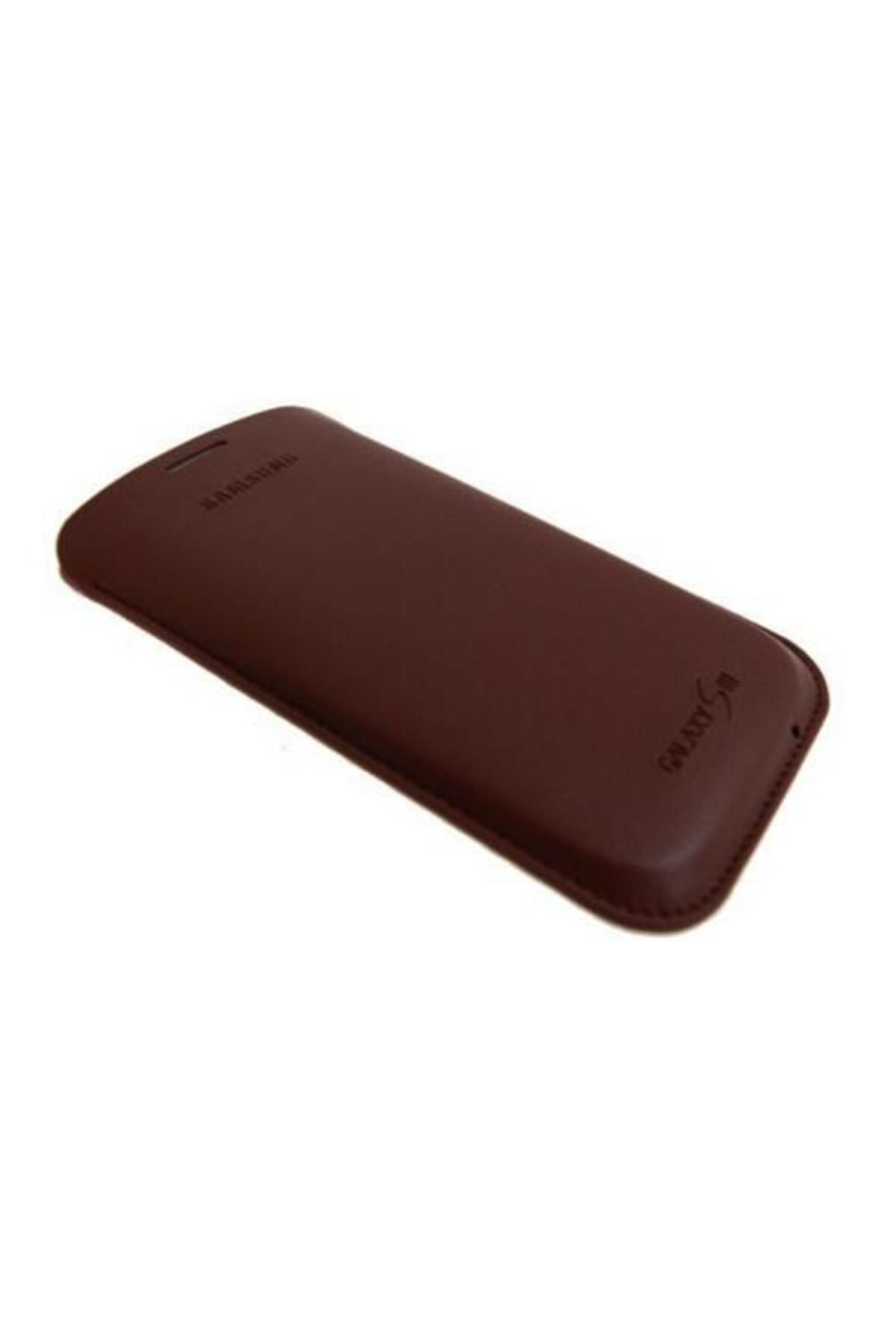 Samsung Galaxy S3 ile Uyumlu Pouch Kılıf Koyu Kahverengi EFC-1G6LCECSTD