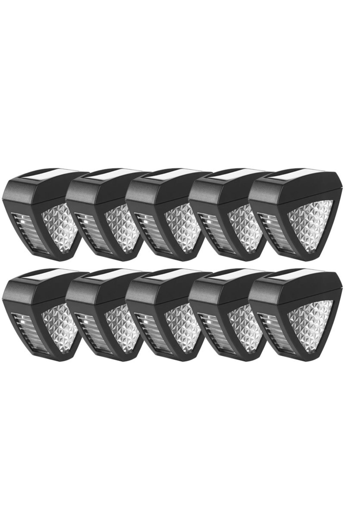 NEXTLY Set Of 10 X Solar-powered Outdoor Lights, Warm Light, Black - One Size