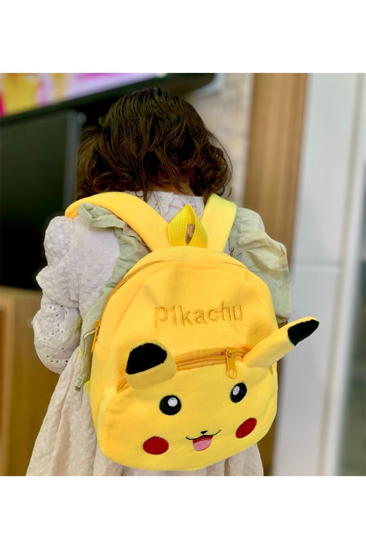 Meyra Accessories Pikachu Karakter Figürlü Pikhaçu Çocuk Sırt Çantası Ana Okul Çantaları Iki Cepli Hediyelik