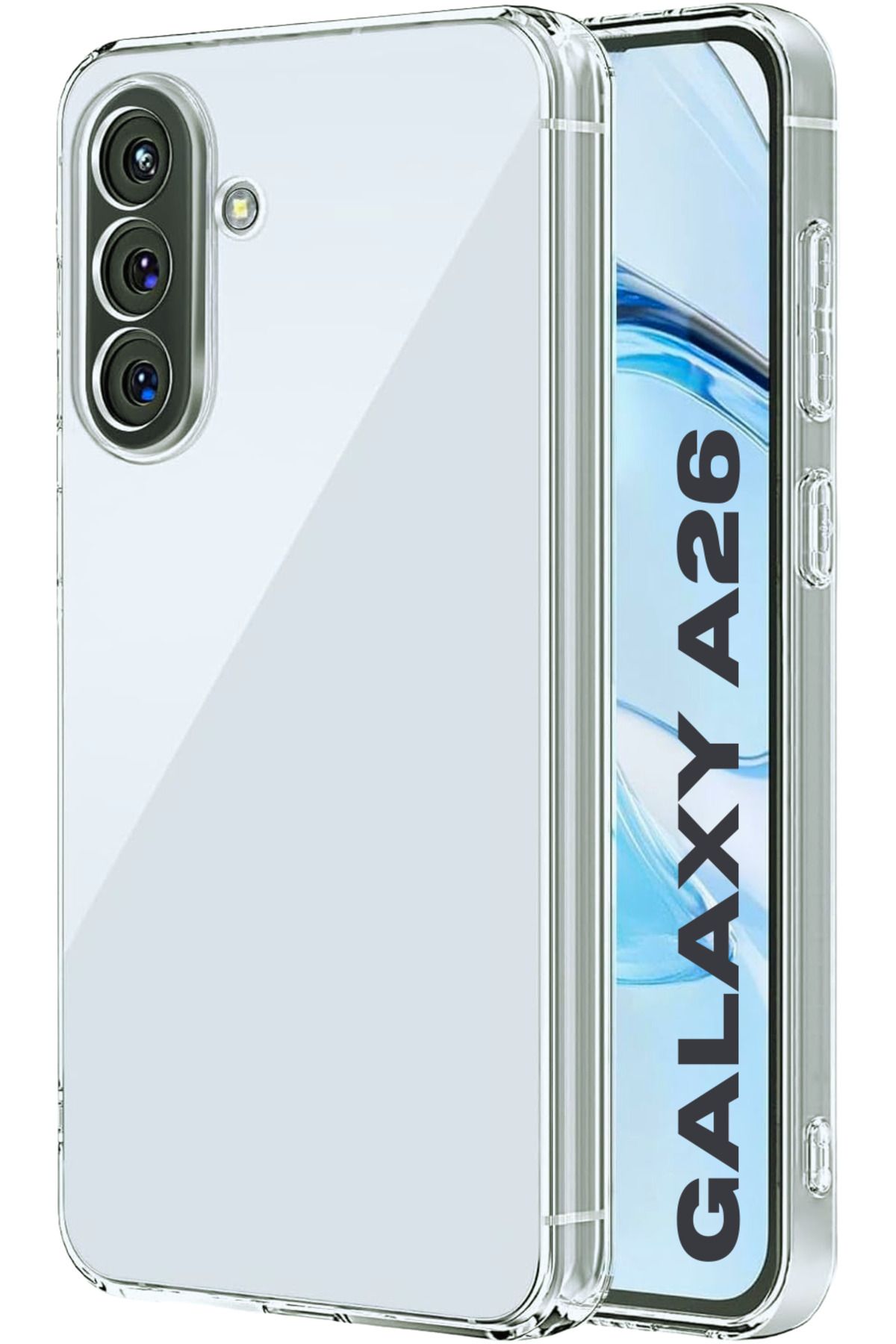 EVAX (LUX ŞEFFAF) Samsung Galaxy A26 Şeffaf Kamera Yeri Korumalı Silikon Kılıf