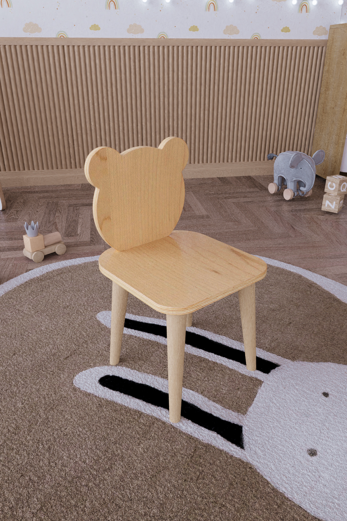 OBİ Atölye Ahşap Oyun Aktivite Masası Suya Karşı Dayanıklı Ahşap 2 adet Ayıcık Sandalyeli fotoğrafı 4 (önizleme)