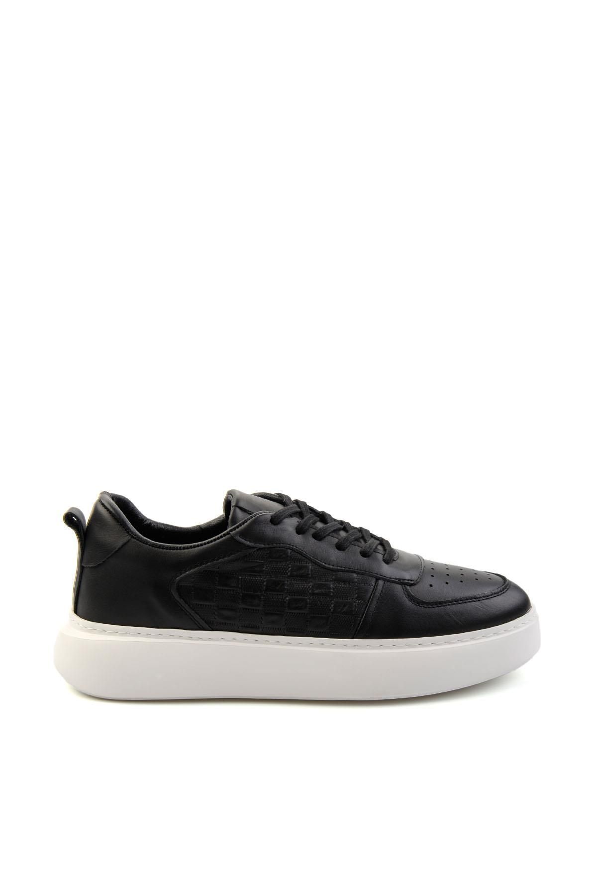 Bambi Siyah Leather Erkek Sneaker E01759101403