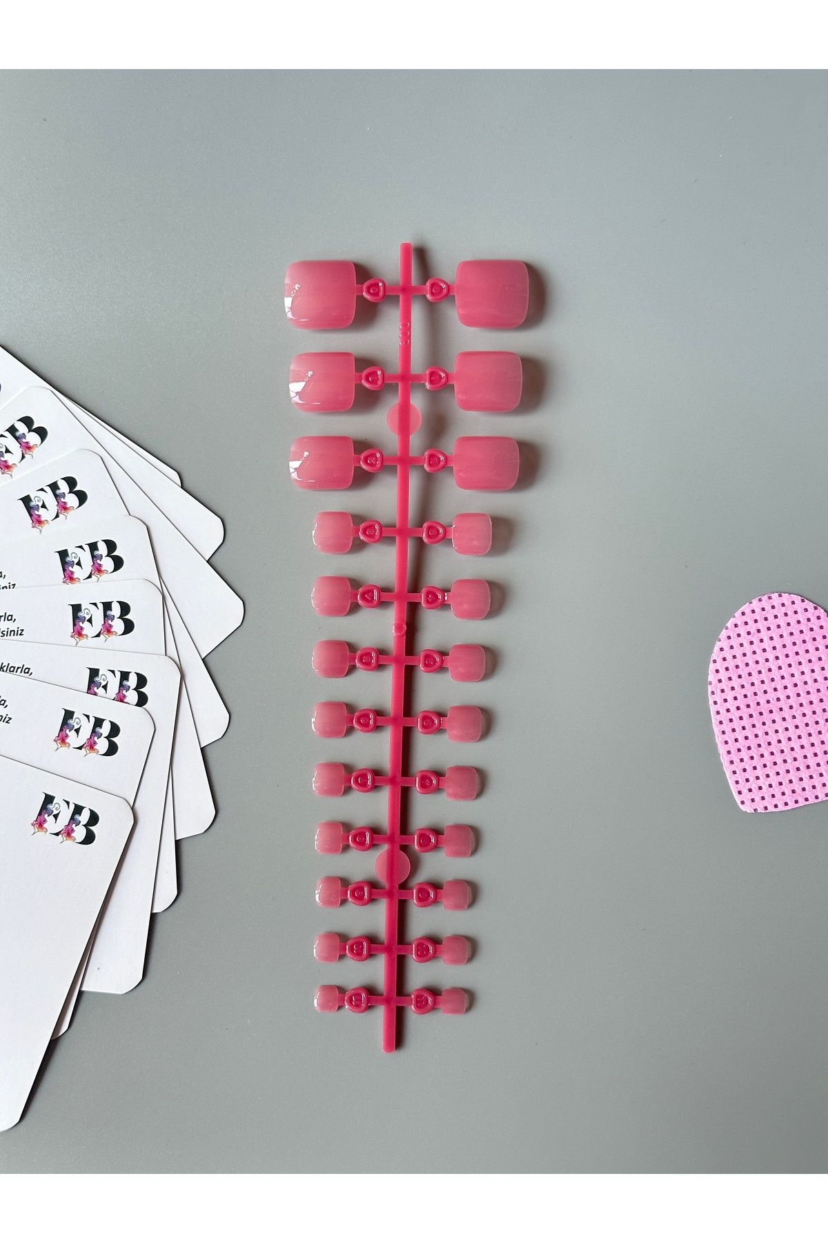 Easy Beauty Ayak Takma Tırnak Pembe 24 Adet Ayak için Takma Tırnak