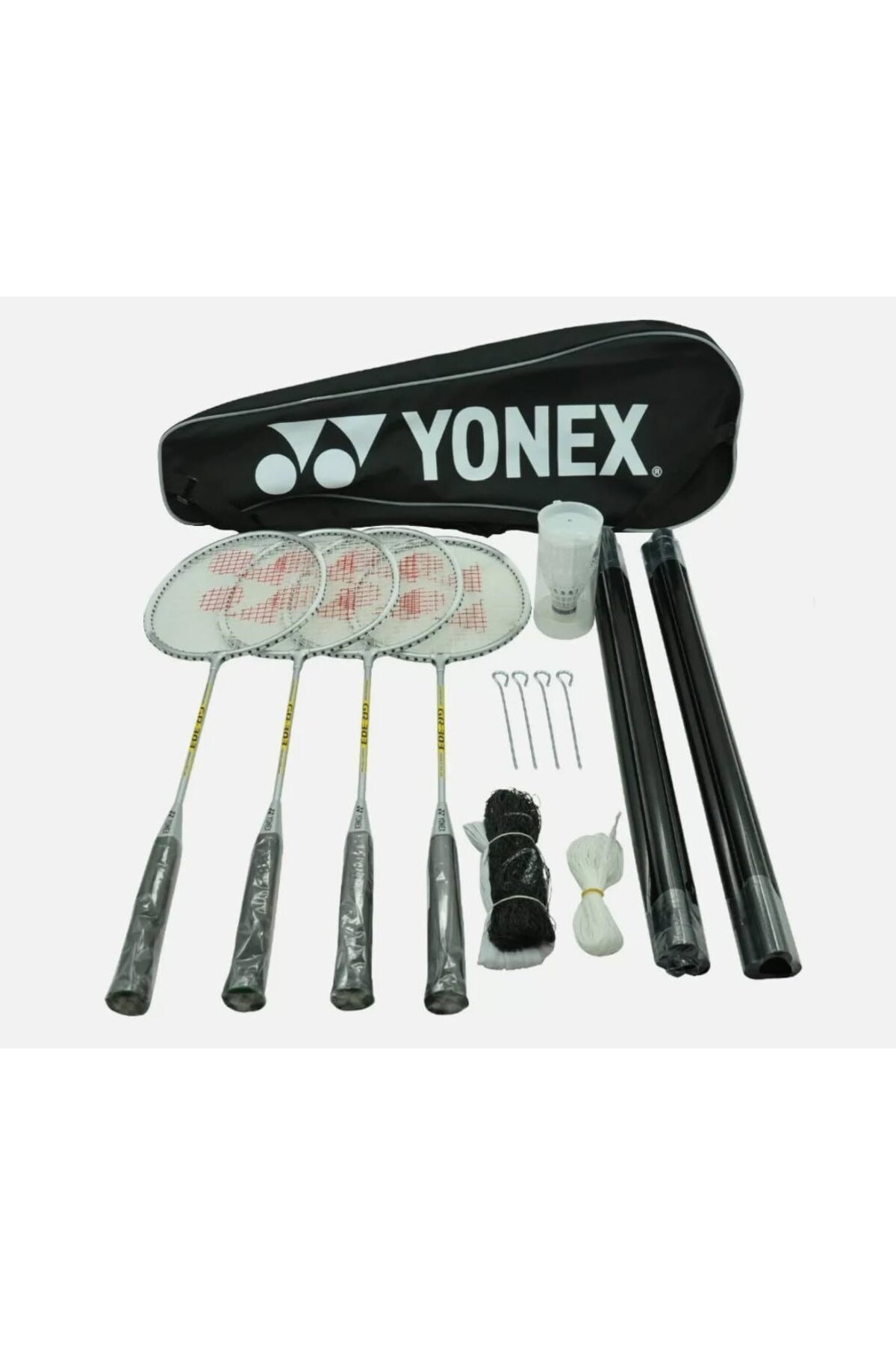 YONEX--Gr-303S (4 مضارب سيئة، 2 مكوك، شبكة سيئة وعمود سيئ - أسود) 2