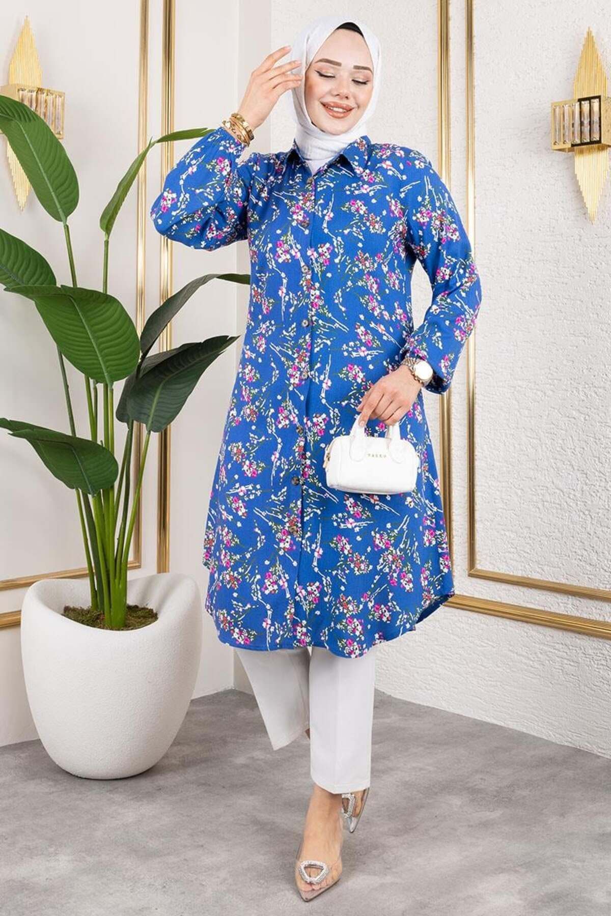 Mec Fashion Asel Çiçekli Viskon Tunik