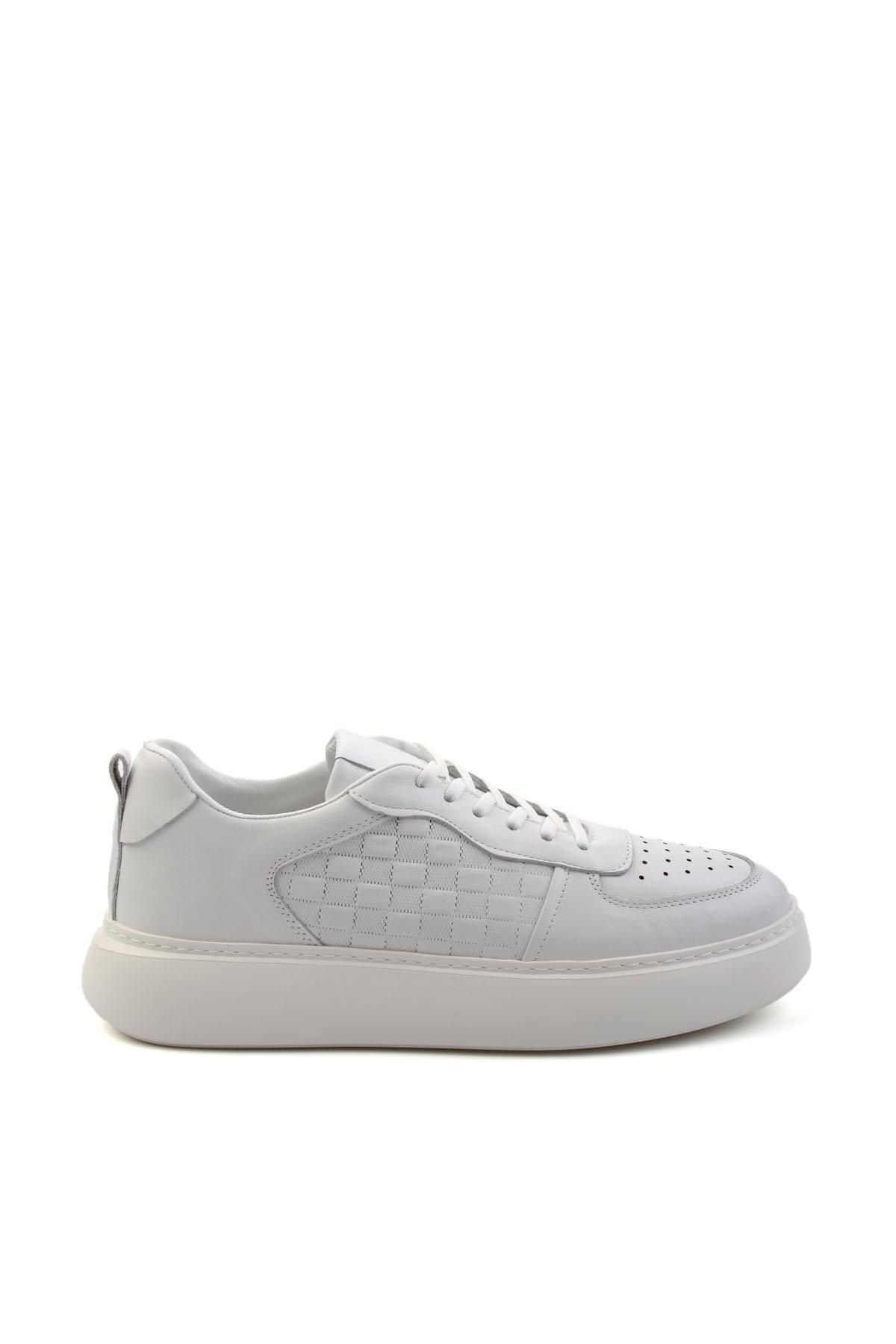Bambi Beyaz Leather Erkek Sneaker E01759101403