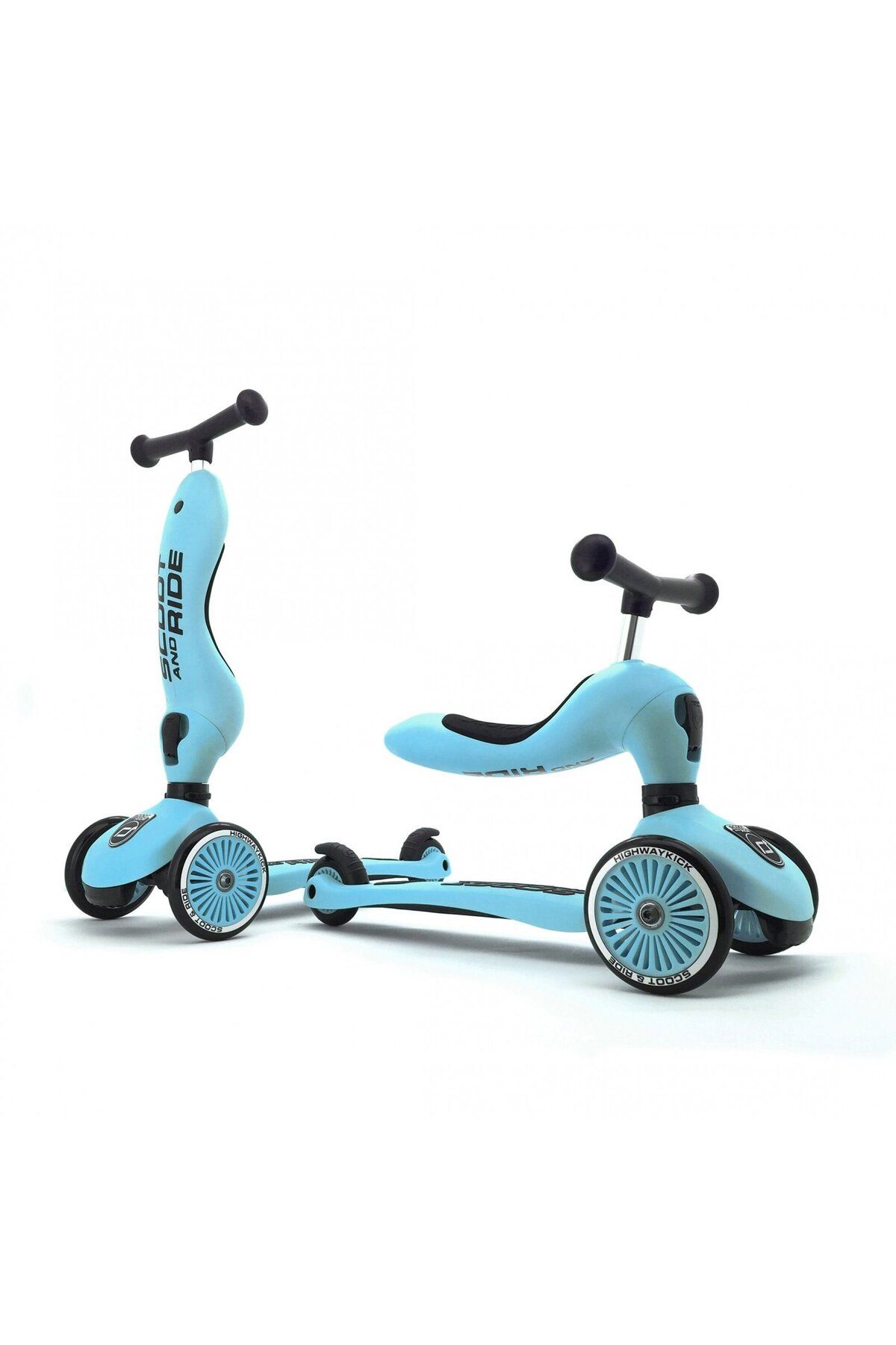 SCOOT AND RIDE Trotineta Copii Cu Sezut, Transformabila 2in1, Highwaykick 1 Blueberry, 1-5 Ani, Pana La 50 Kg - One Size