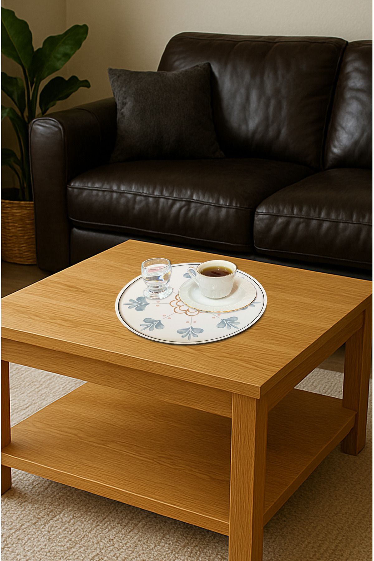 kutuTR Ahşap Mdf Kahve Sunum Tepsisi M21 3'LÜ SET