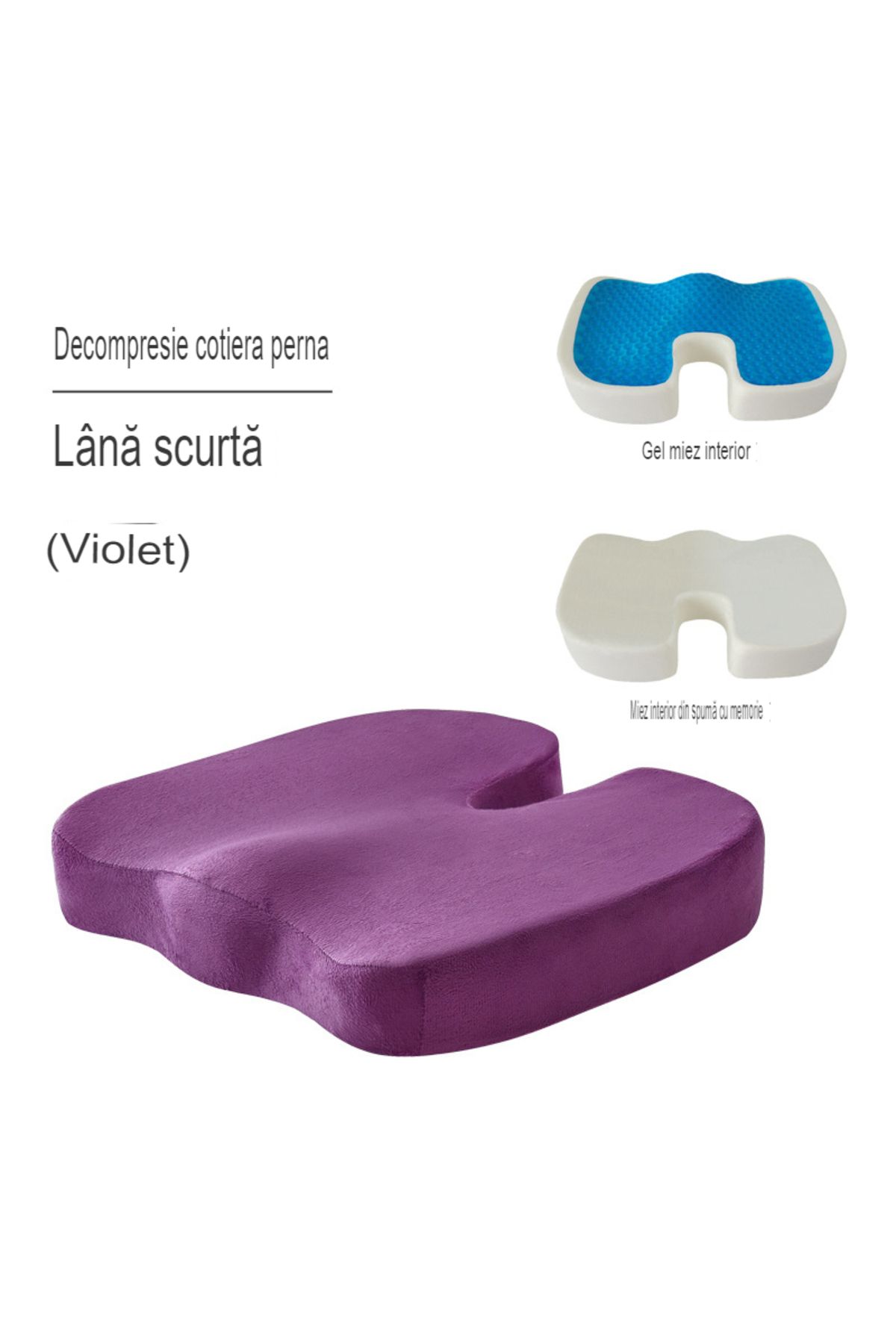 OEM Perna Ortopedica Pentru Sezut Din Spuma Cu Memorie Si Gel Racoritor Arvada Ergosupport - One Size