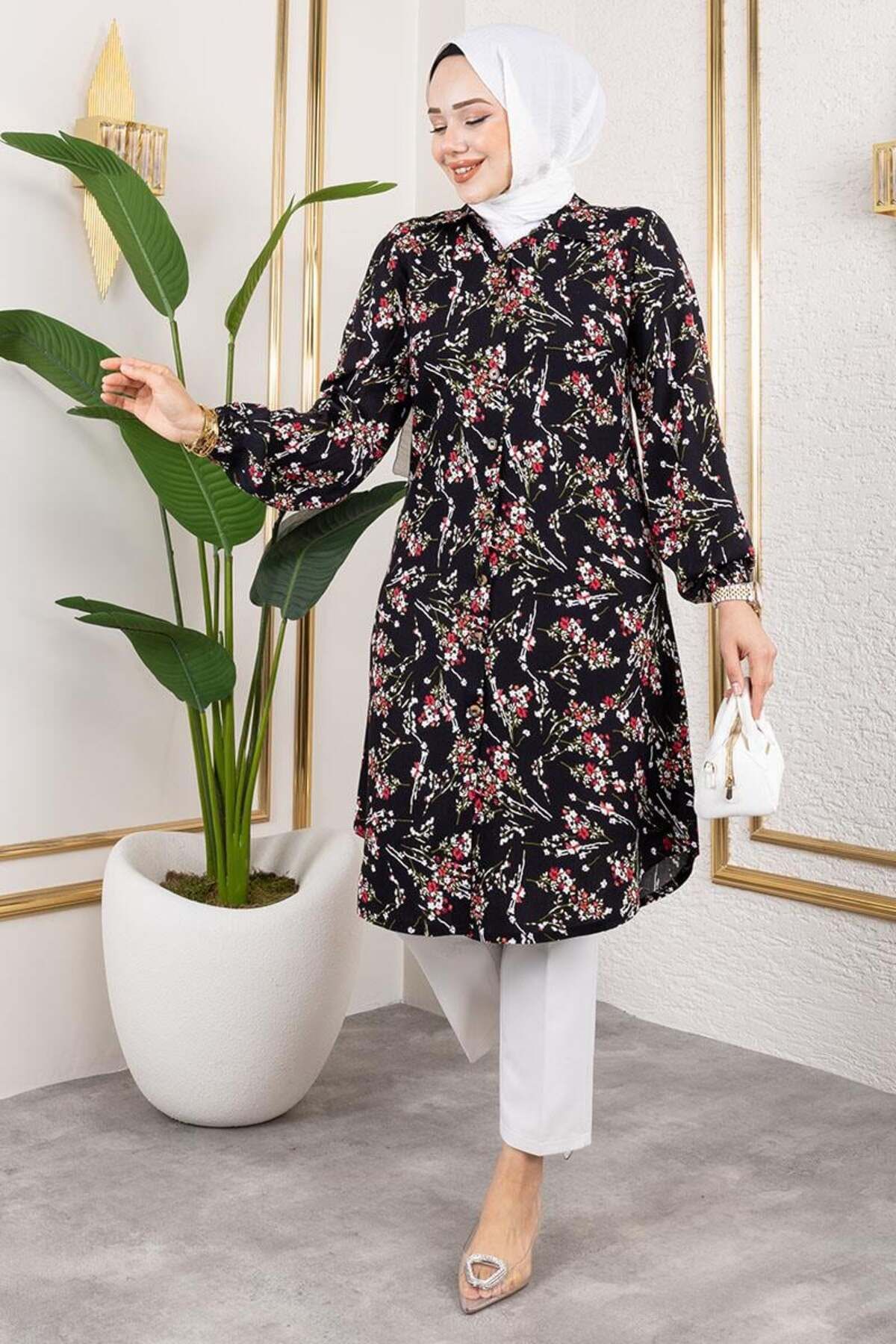 Mec Fashion Asel Çiçekli Viskon Tunik