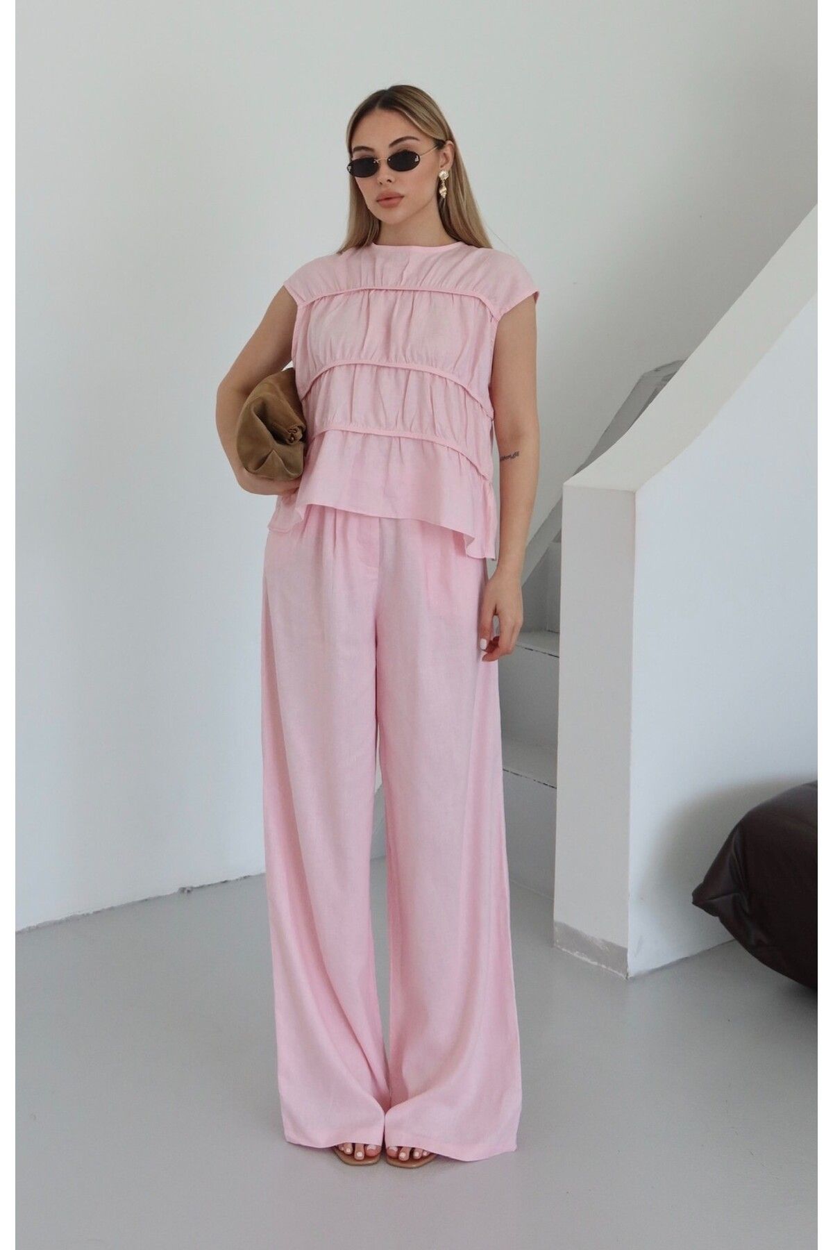 Laluvia Pembe Milora Bluz Pantolon Takım - 2025145