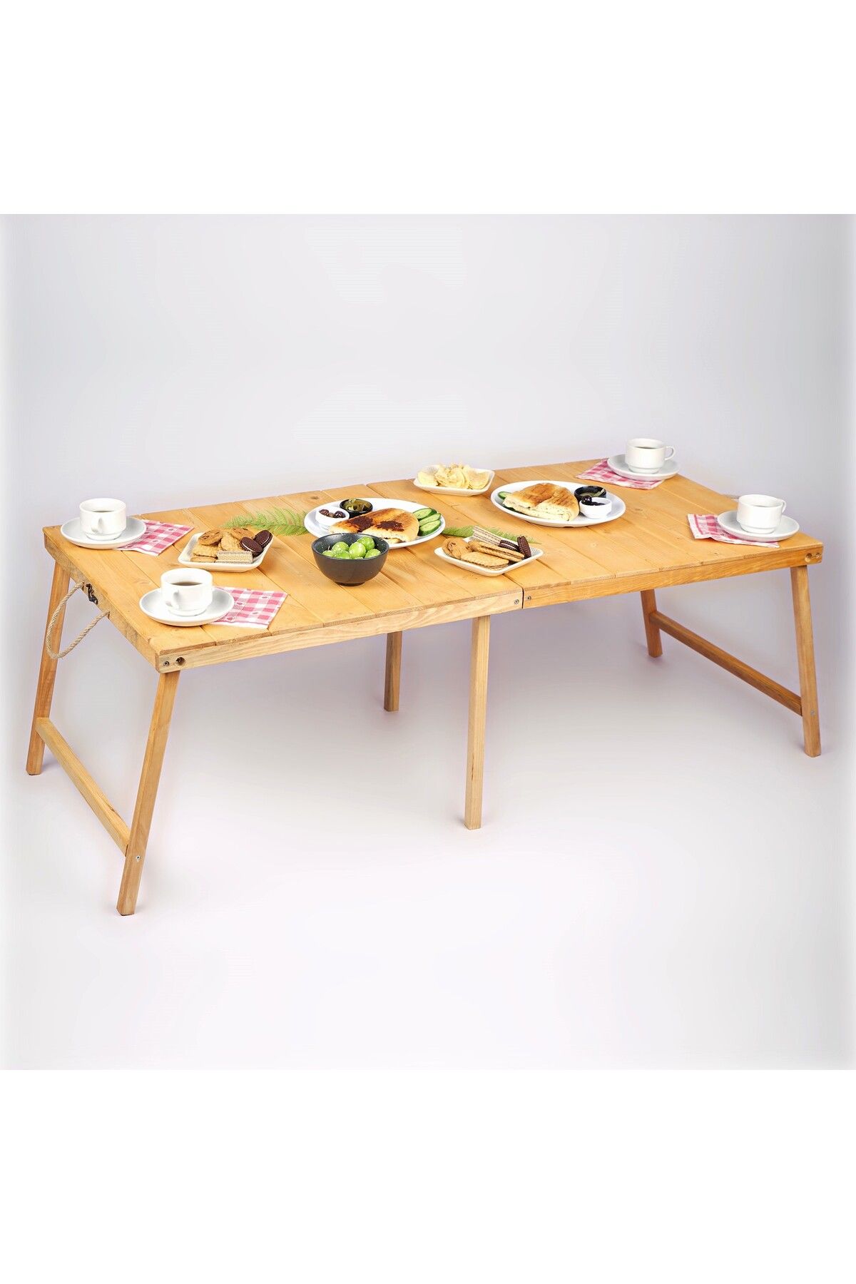 WOODENSA Kamp Masası, Katlanabilir Model, Piknik Ve Bahçe Masası, 60x120cm Kiraz