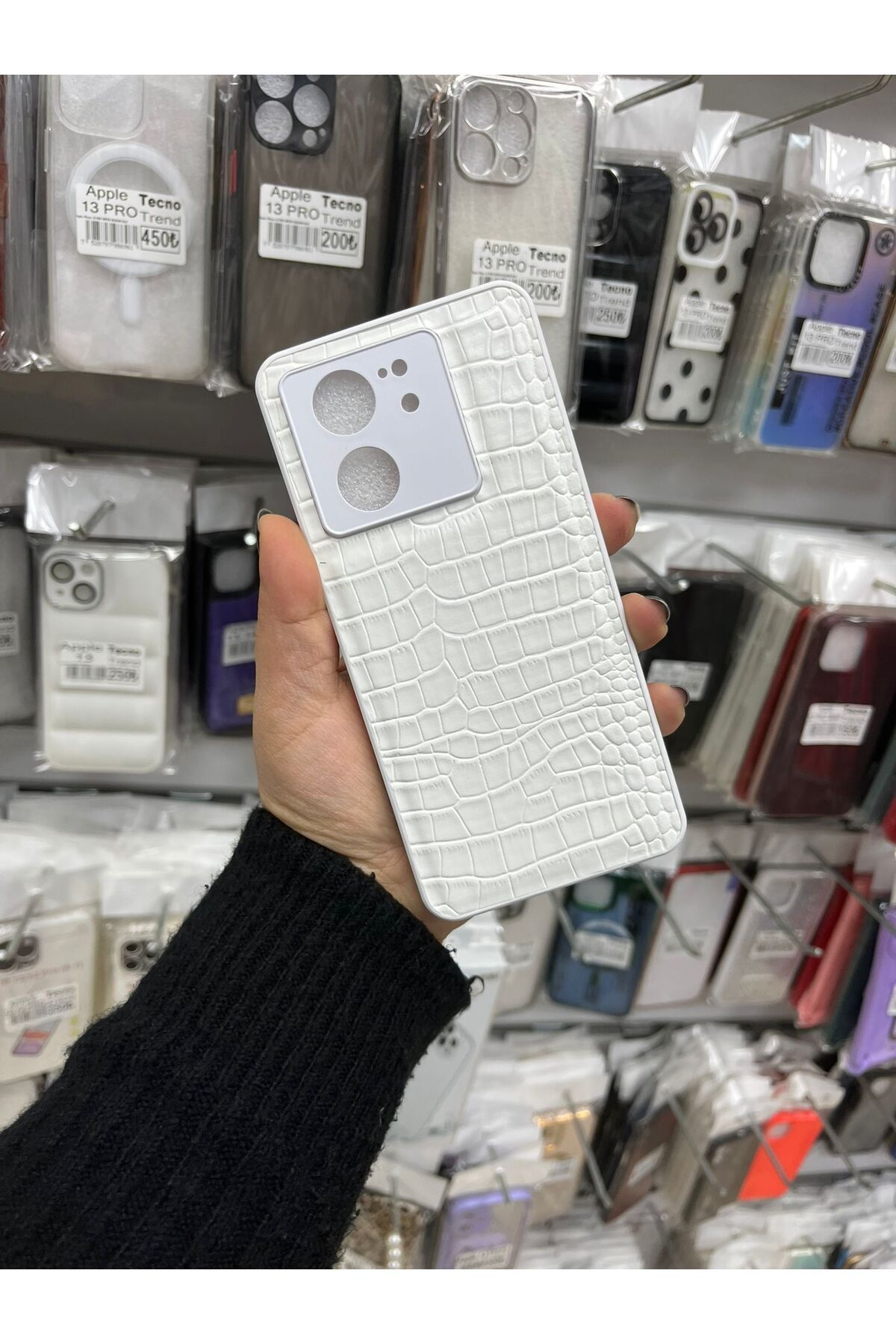 TECNOTREND İNFİNİX SMART 9 Dokulu Yüzey Çekmeye Dayanıklı Cep Telefon Kılıfı Pu Deri Kaplamalı Yumuşak