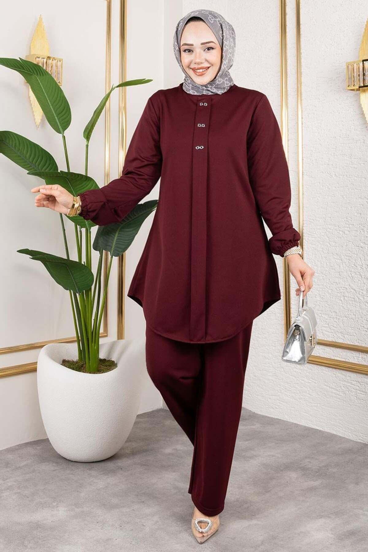 Mec Fashion Önden Patlı Krep Takım