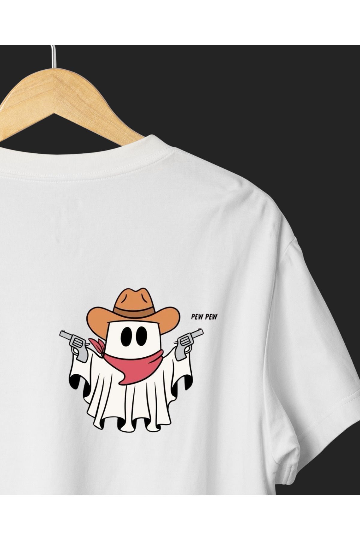 Ebiidesign Silahlı Hayalet Tasarımlı Baskılı T-Shirt