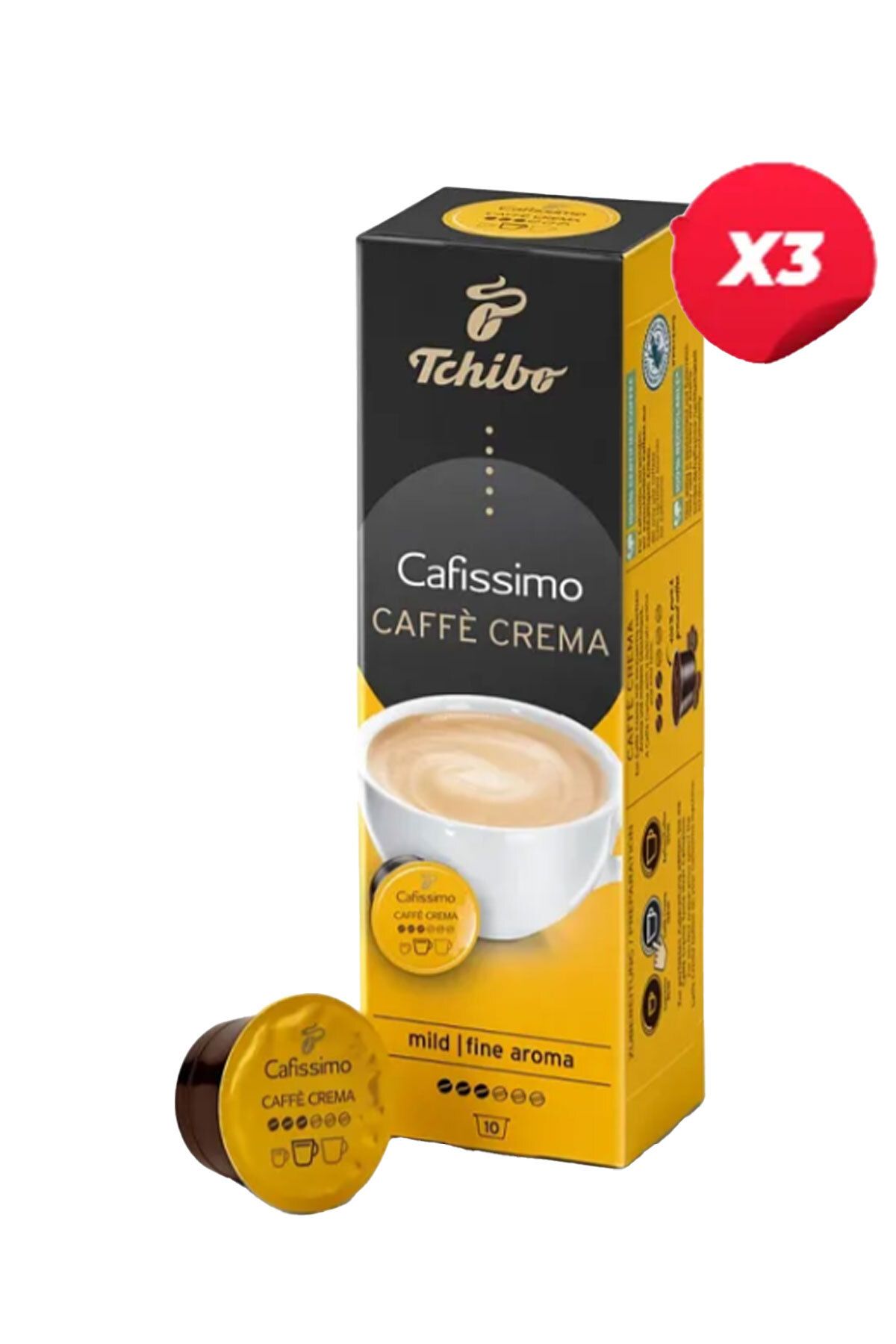 Eyfel Tchibo Cafissimo Caffee Cream Fine Aroma 10 Capsule, 100% Arabica X3 - One Size