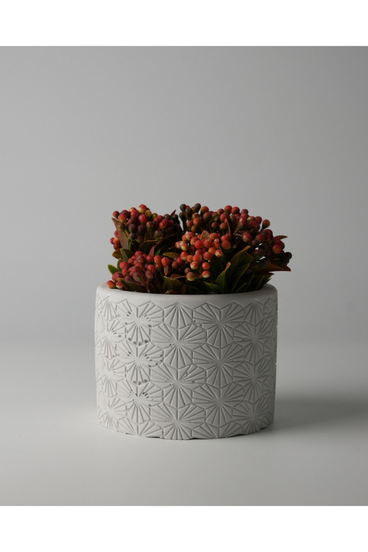 Kaju Creative Dekoratif Beton Saksı - Karo Çizgi 8x10 0.25L Küçük Boy Saksı