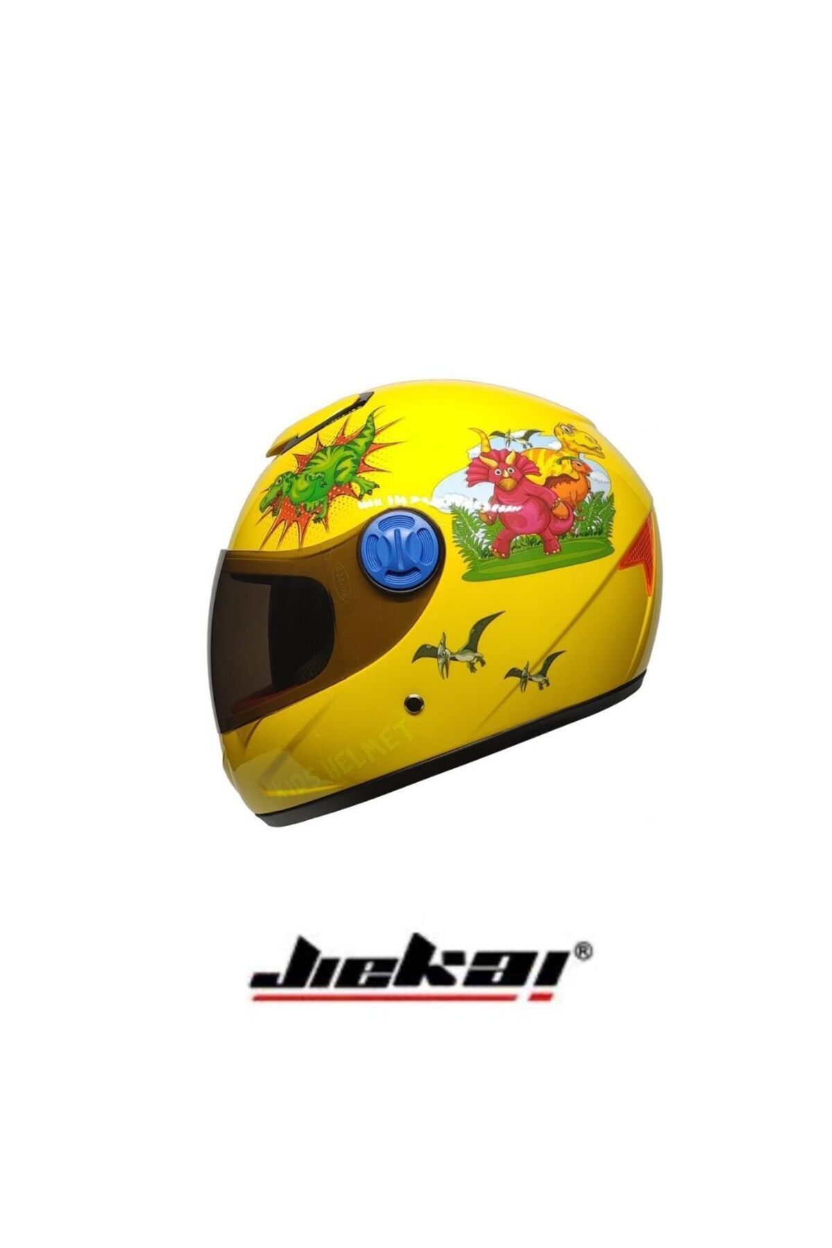ATK ÇOCUK KASKI FULLFACE KAPALI KASK DARBE KORUYUCULU SARI RENK