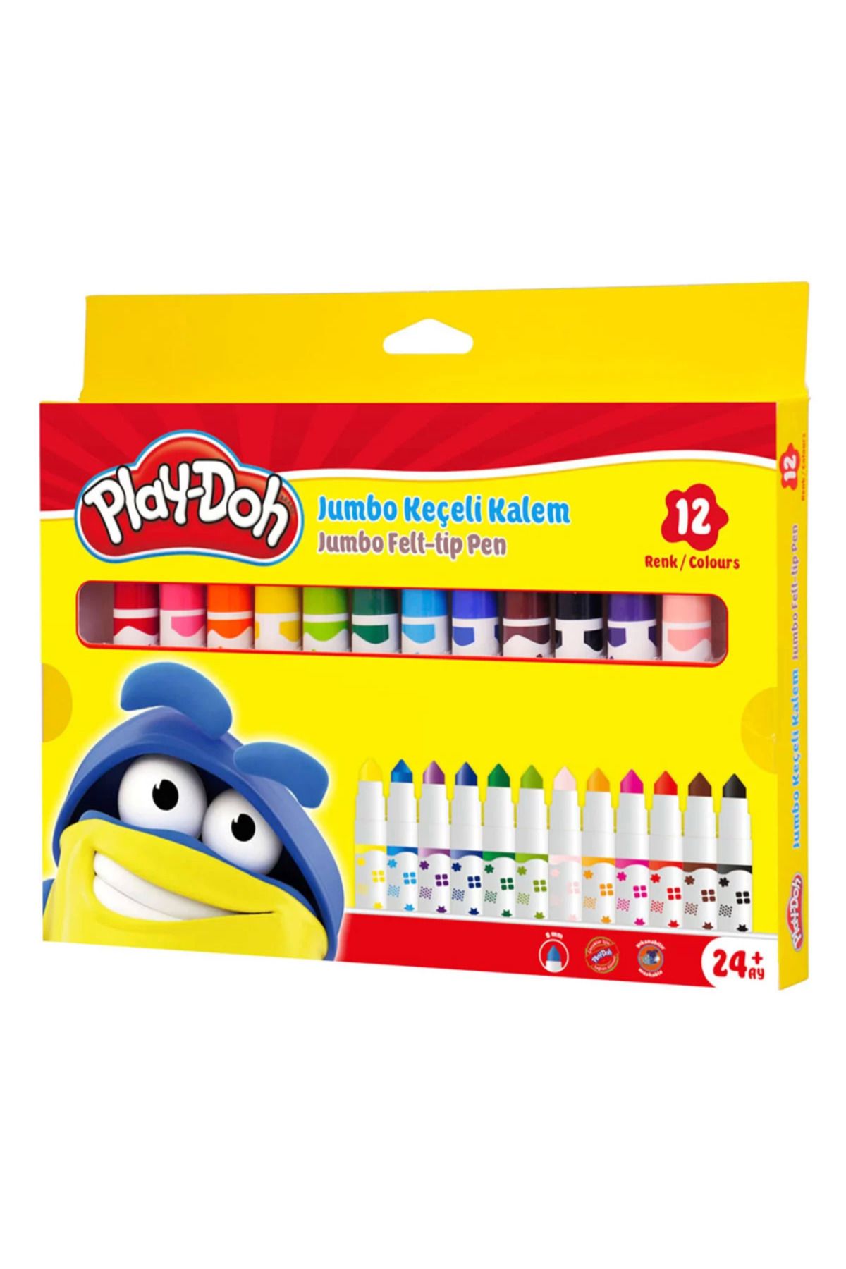 Skygo Play-Doh Jumbo Keçeli Kalem Karton 12 Renk 8 mm