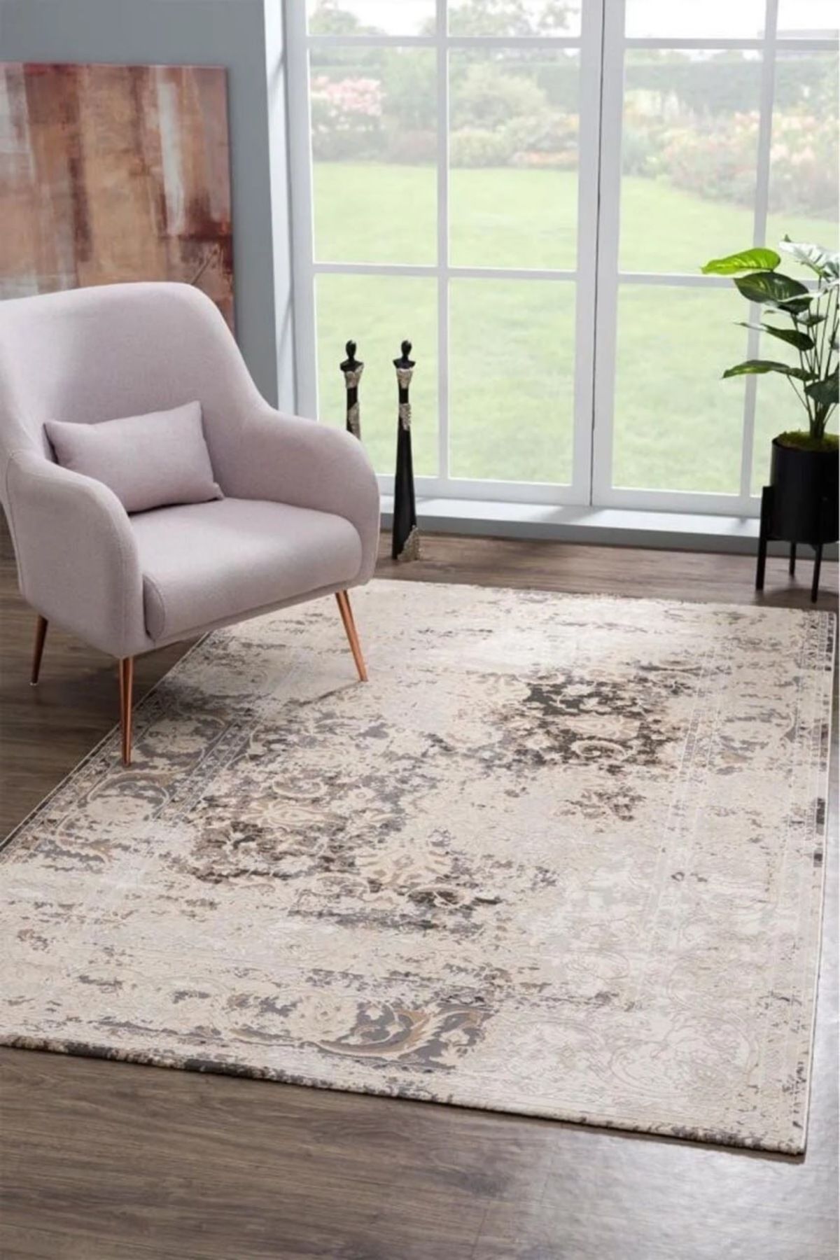 Andromeda ELLİZA POLYESTER MODERN ESKİTME DESENLİ SALON MEKAN ODA HALISI