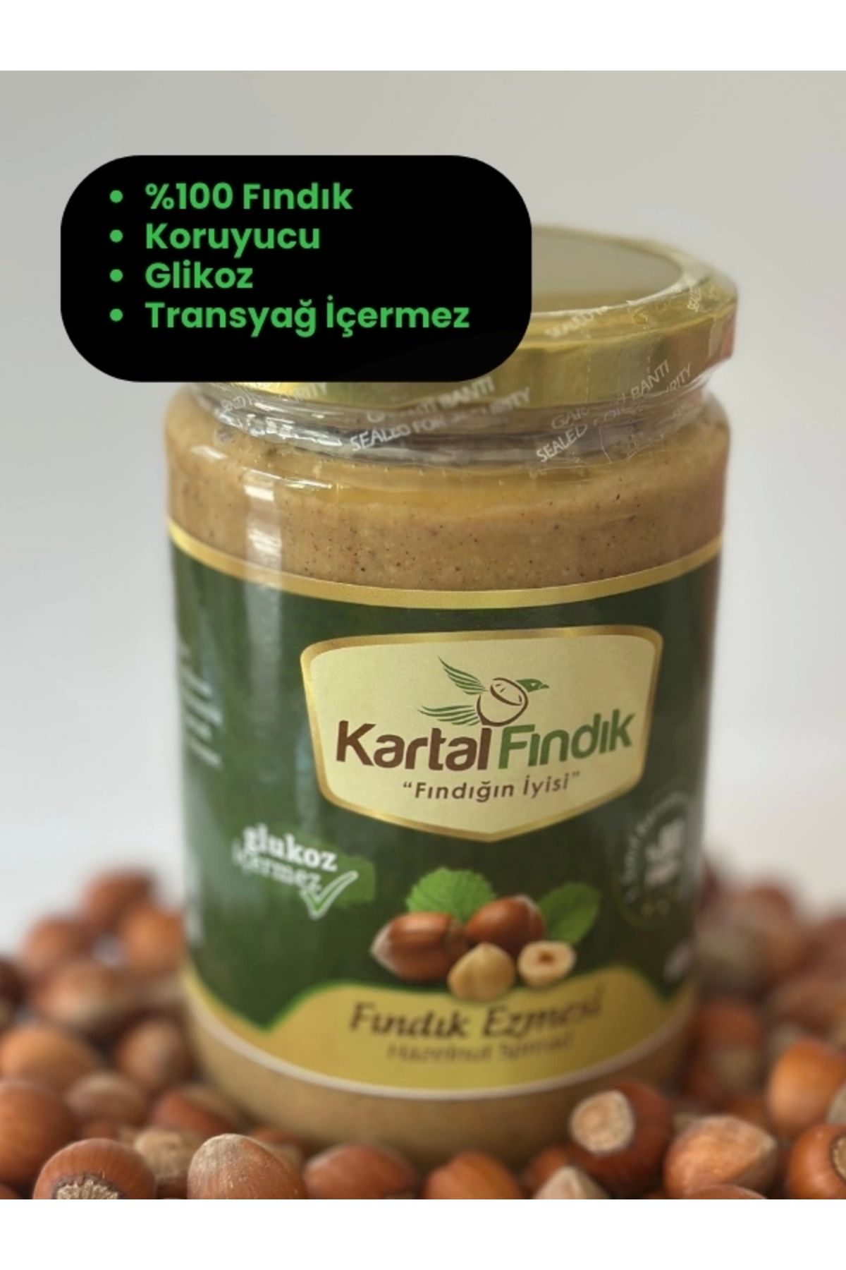 Kartal Fındık Fındık Ezmesi 600 gr Katkısız Doğal % 80 Fındık Şeker