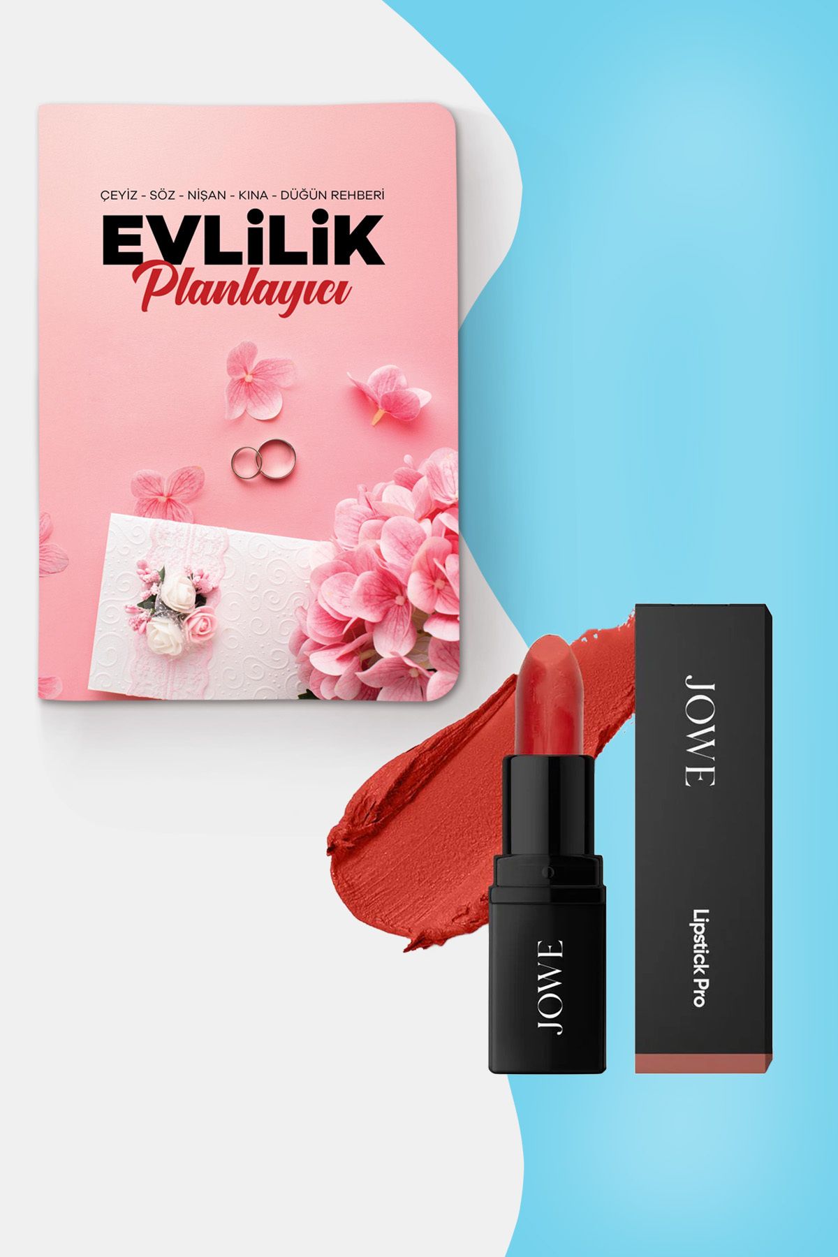 nesnel yayınlar Evlilik Planlayıcı Günlük ve Jowe Yoğun Renk ve Nemlendirici Lipstick Pro - 130