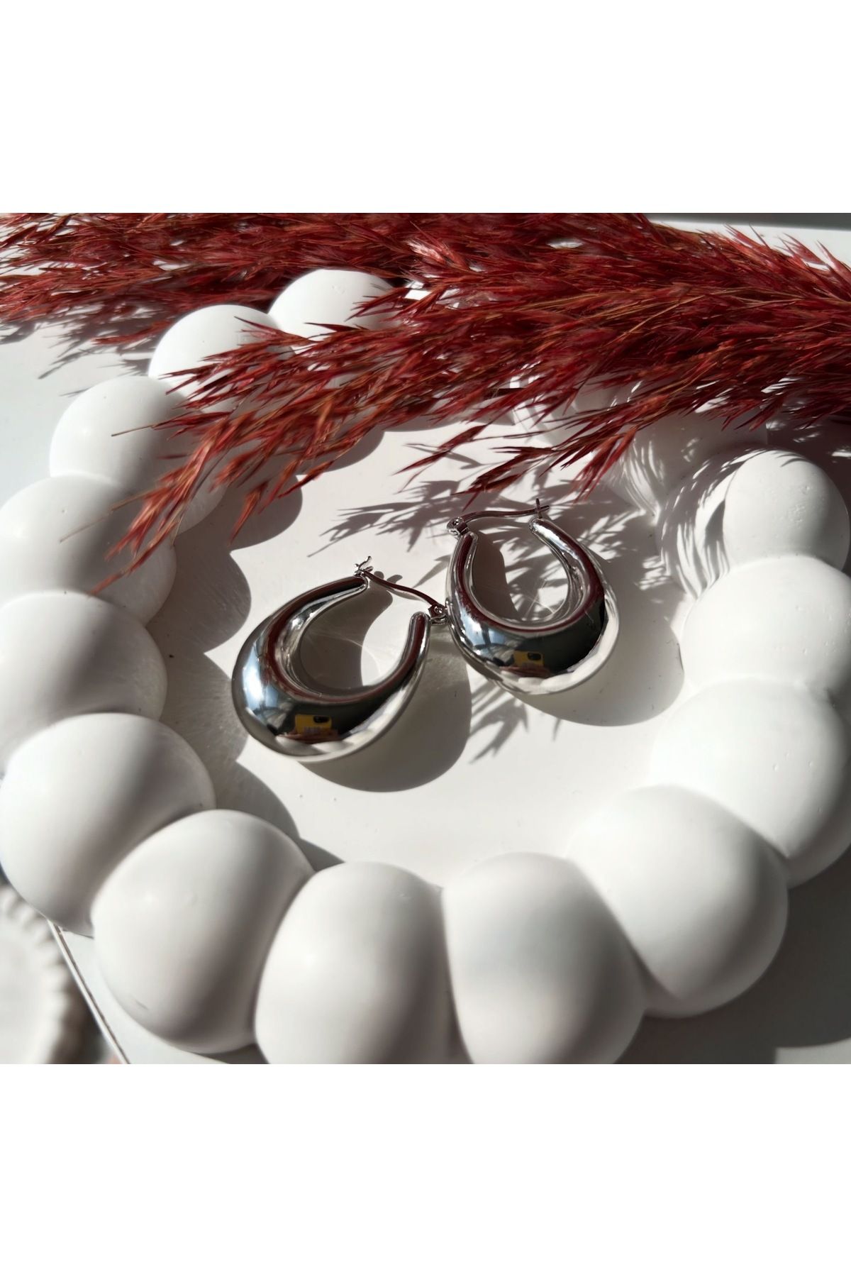Mayda accessorises Silver Damla Çelik Küpe