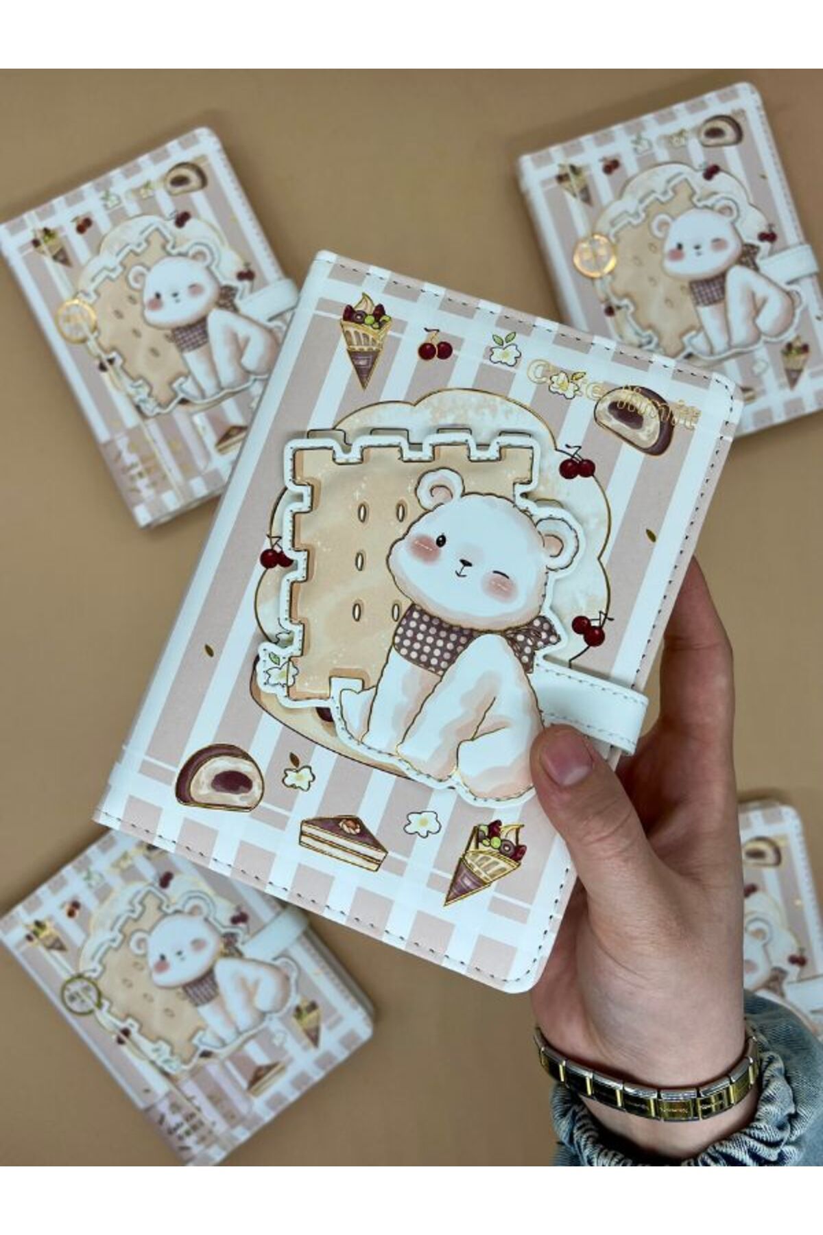 Kağıt Gemi Dükkan Sevimli Ayıcık Özel Tasarım Renkli Resimli Defter/Notebook/Günlük/Bullet Journal
