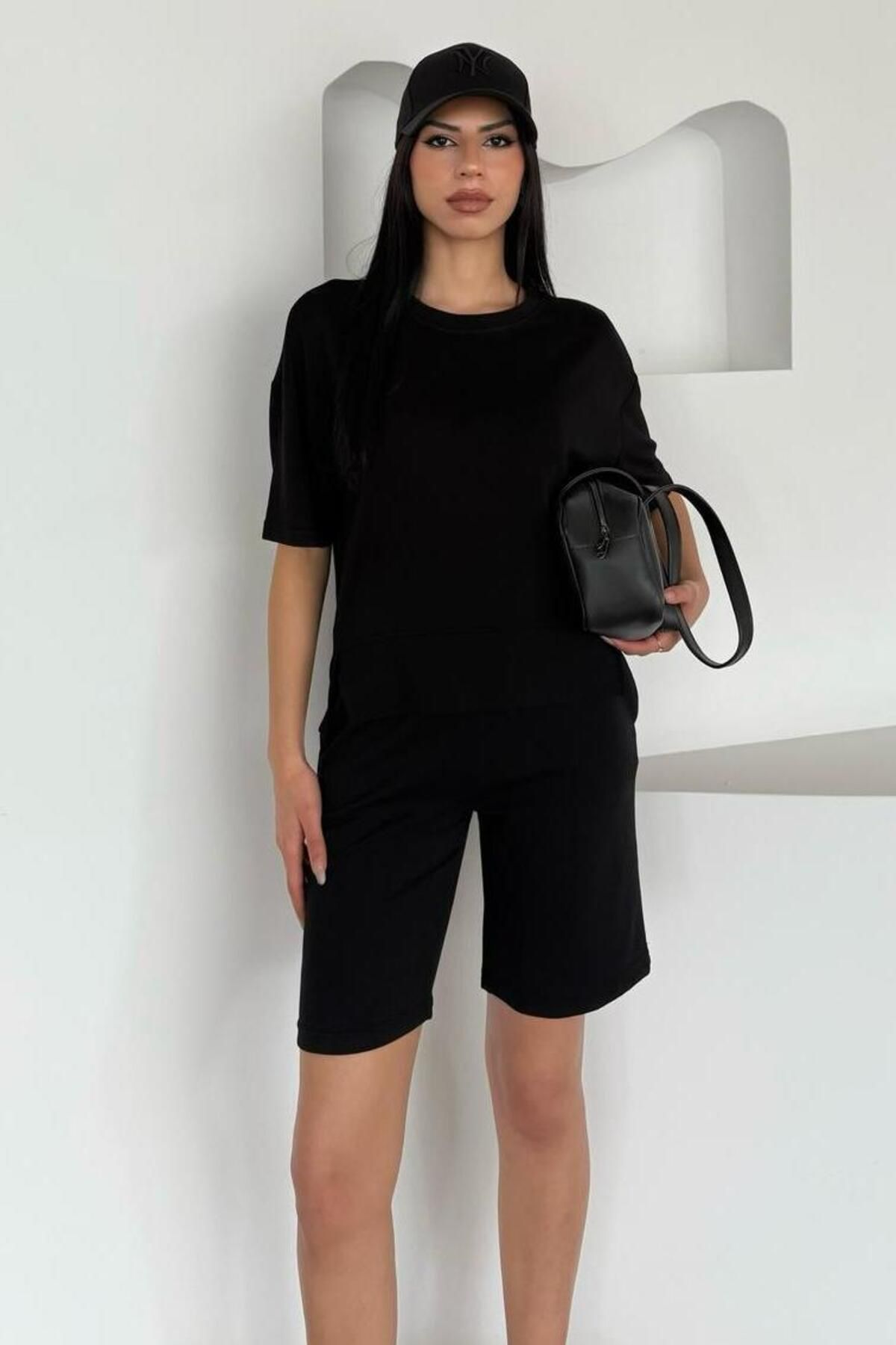 bb butik basic Premium Kalite Modal Şortlu Takım MD6288