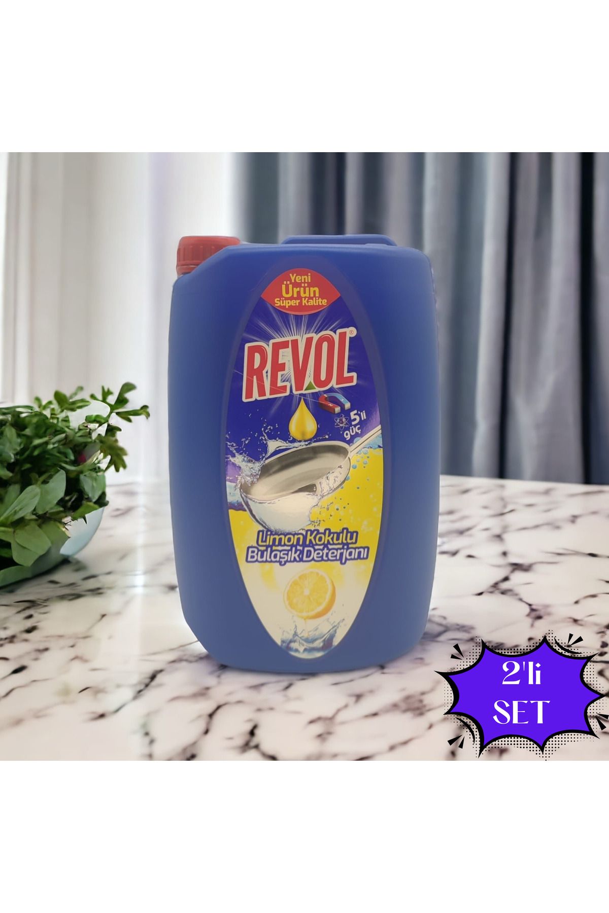 REVOL Sıvı Bulaşık Deterjanı Limon 4kg. 2'li Set