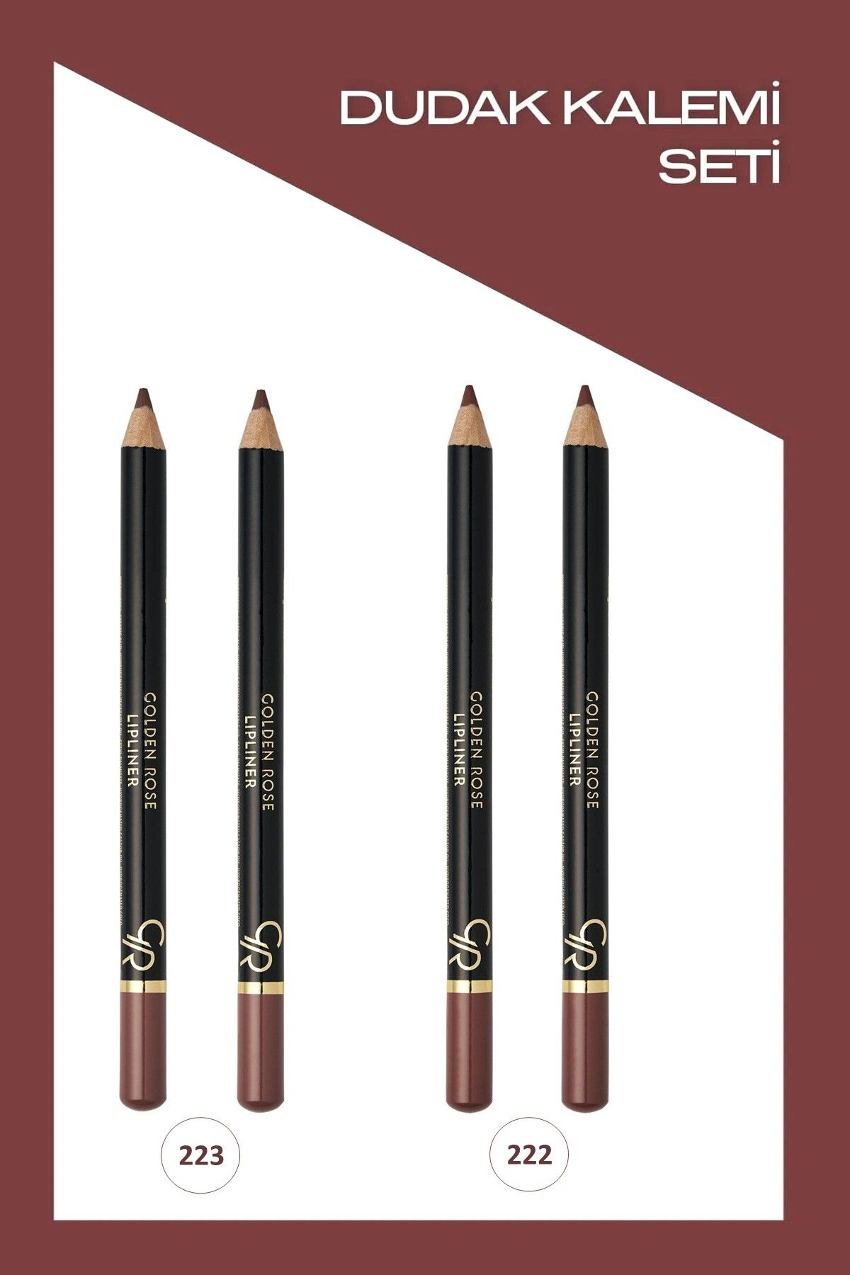 Golden Rose Lipliner No:223 2x ve No:222 2x Dudak Kalemi 4'lü Set