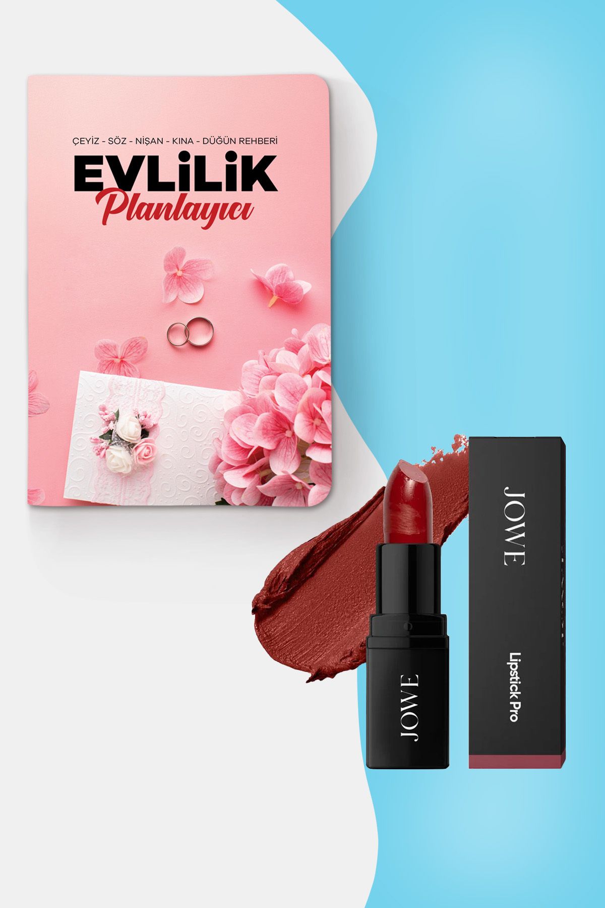 nesnel yayınlar Evlilik Planlayıcı Günlük ve Jowe Yoğun Renk ve Nemlendirici Lipstick Pro - 160