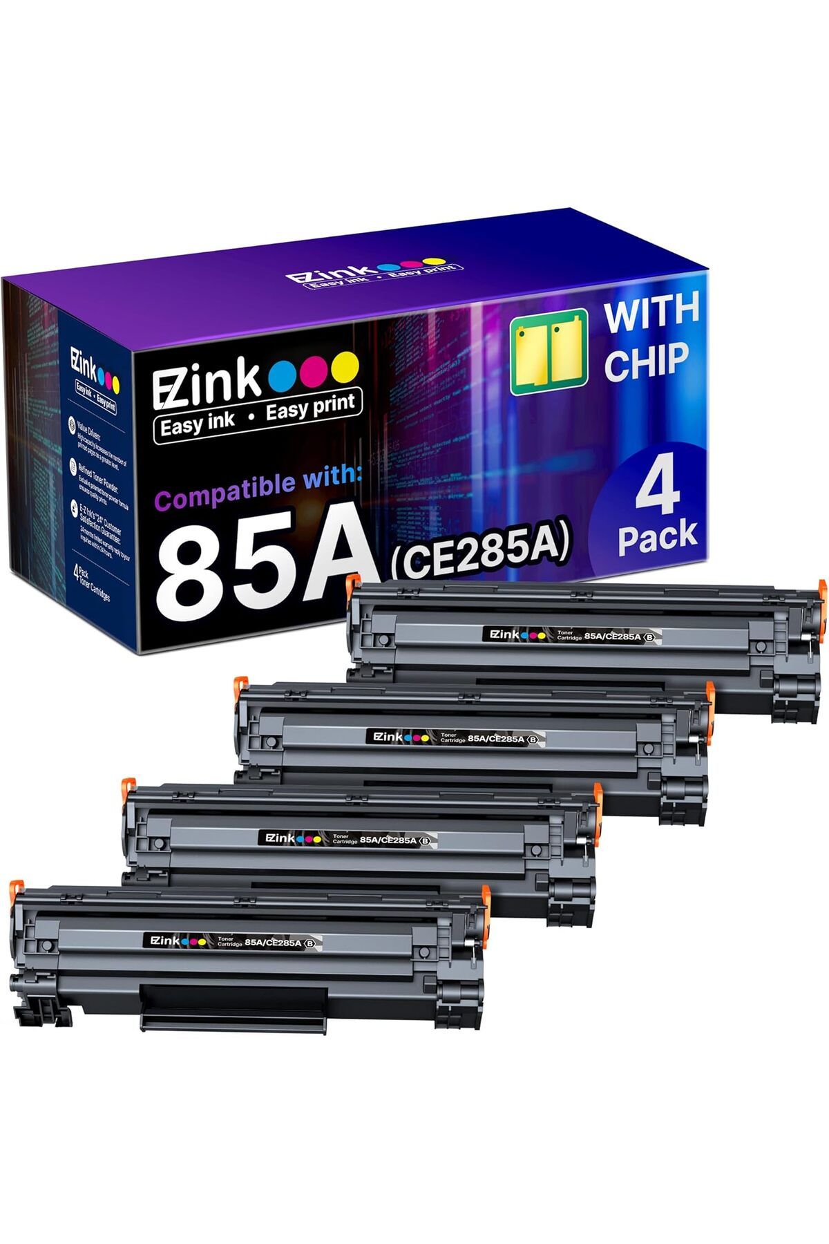 HP YA-DE TONER CE285 Laserjet p1102w P1102 P1109W M1217nfw M1212 M1212nf M1217 (4-Pack)