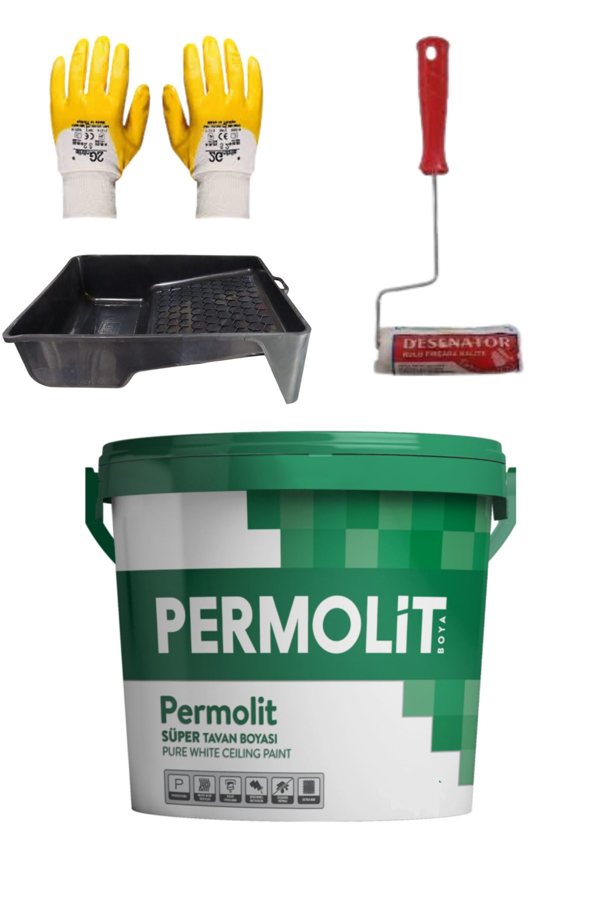 Permolit Tavan Boyası 15lt 4'lü Set